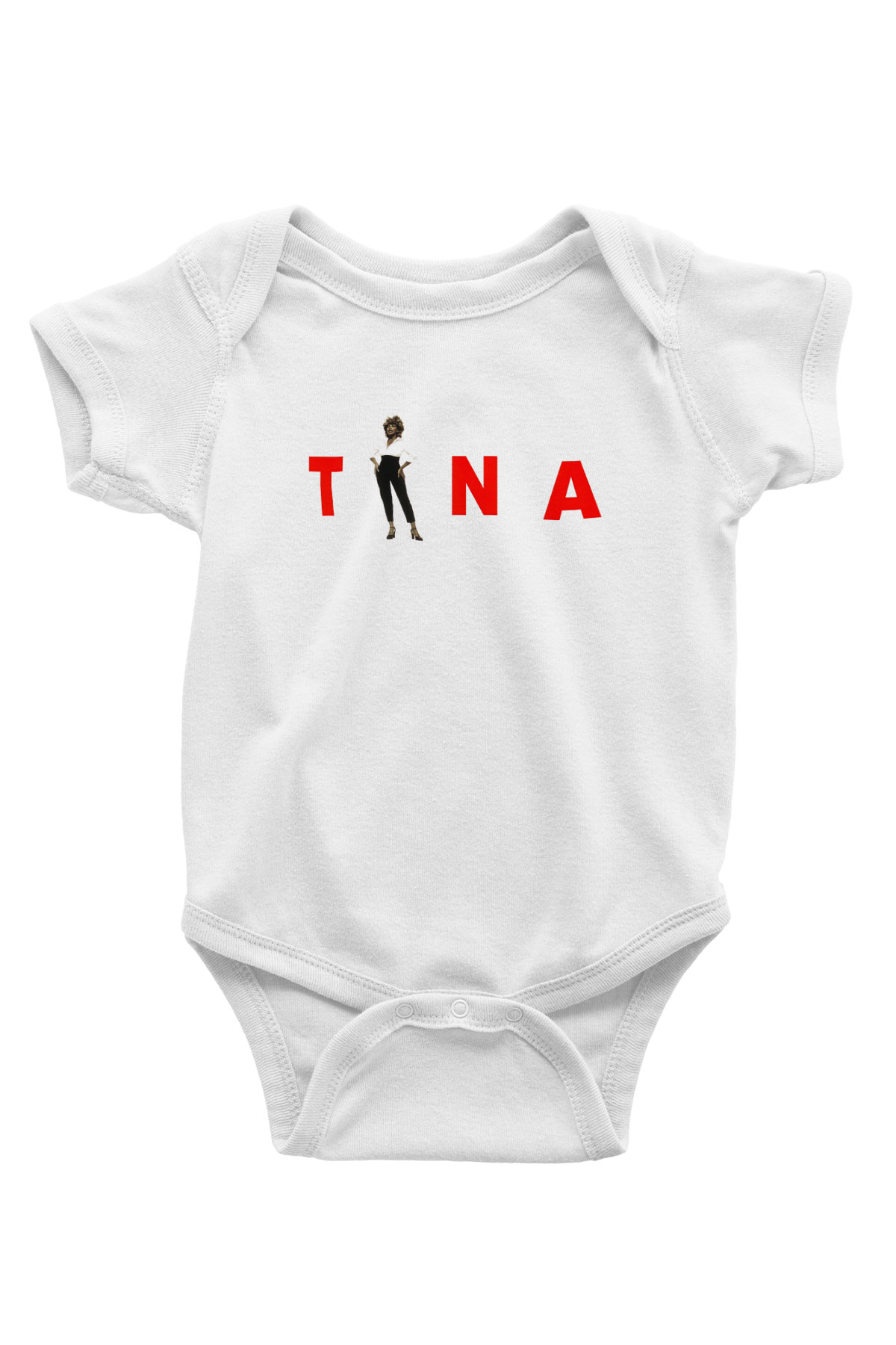 Tina Turner Baskılı Beyaz Unisex Bebek Body - Zıbın
