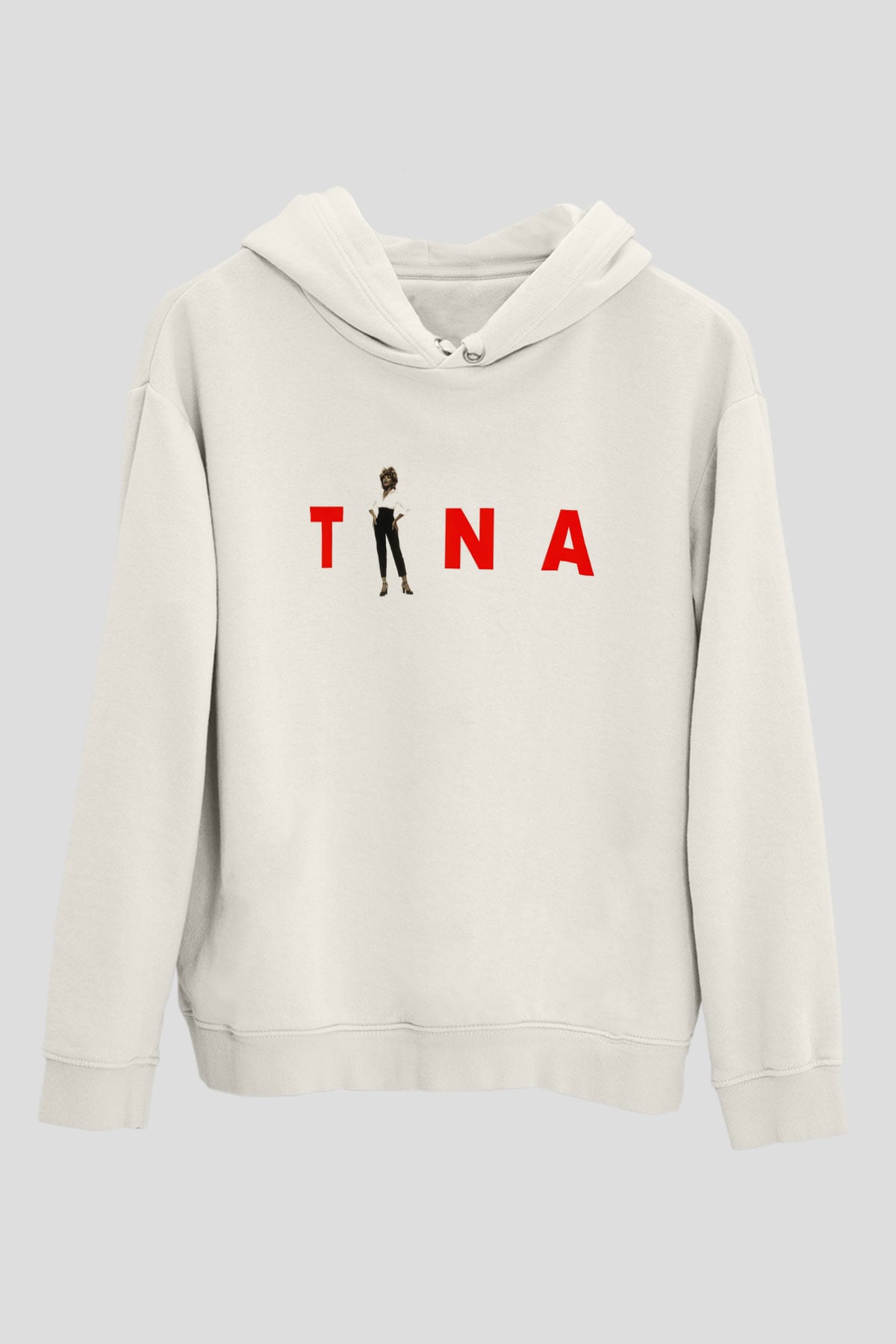 Tina Turner Beyaz Unisex Kapşonlu Sweatshirt