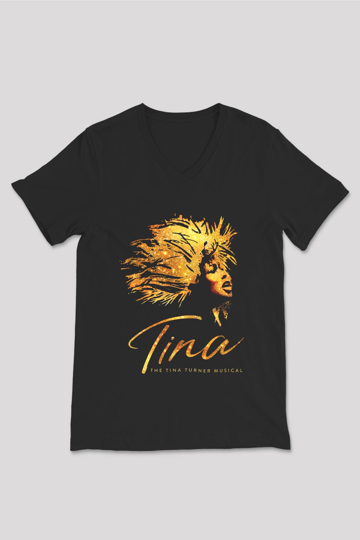 Tina Turner Siyah Unisex V Yaka Tişört T-Shirt