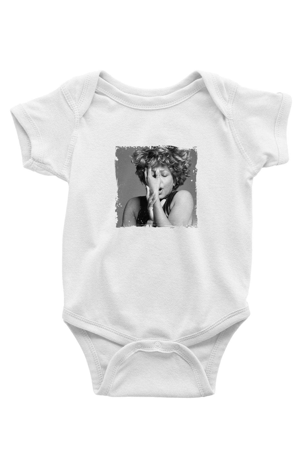 Tine Turner Baskılı Unisex Beyaz Bebek Body - Zıbın