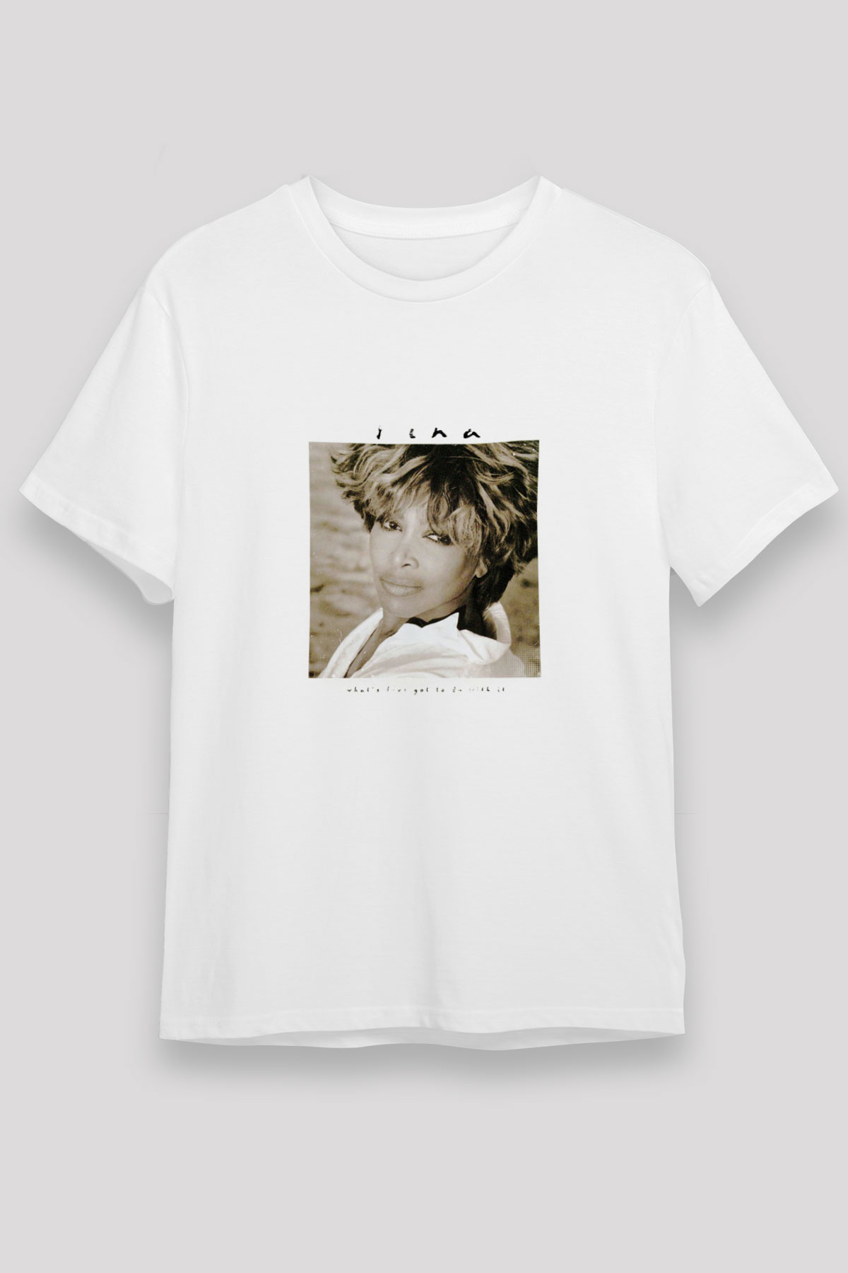 Tine Turner Baskılı Unisex Beyaz Tişört