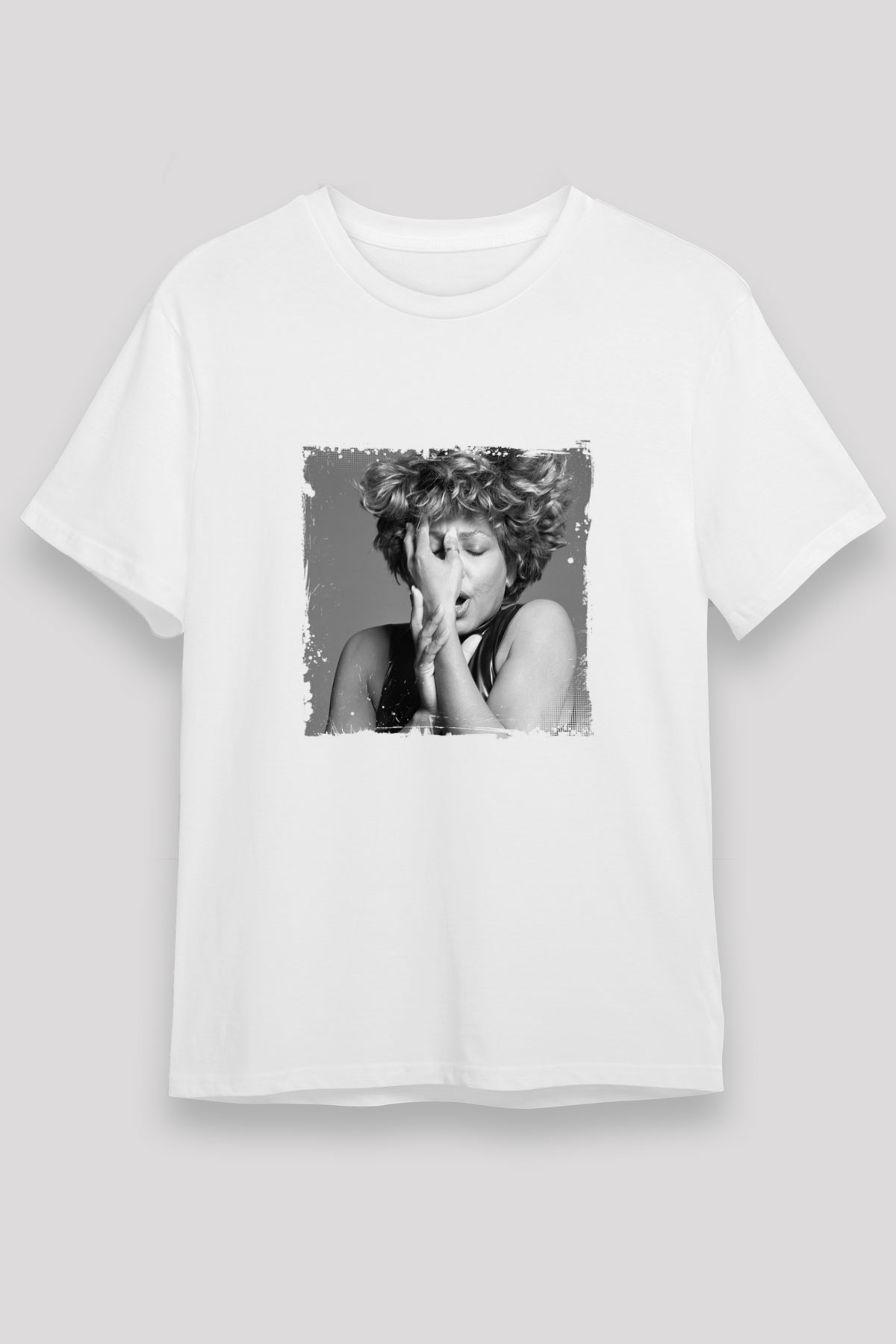 Tine Turner Baskılı Unisex Beyaz Tişört
