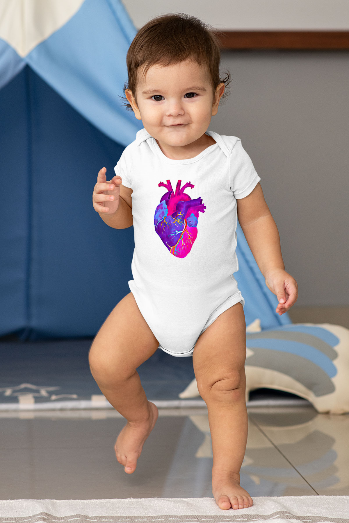Tıp Bayramı Baskılı Beyaz Unisex Bebek Body - Zıbın