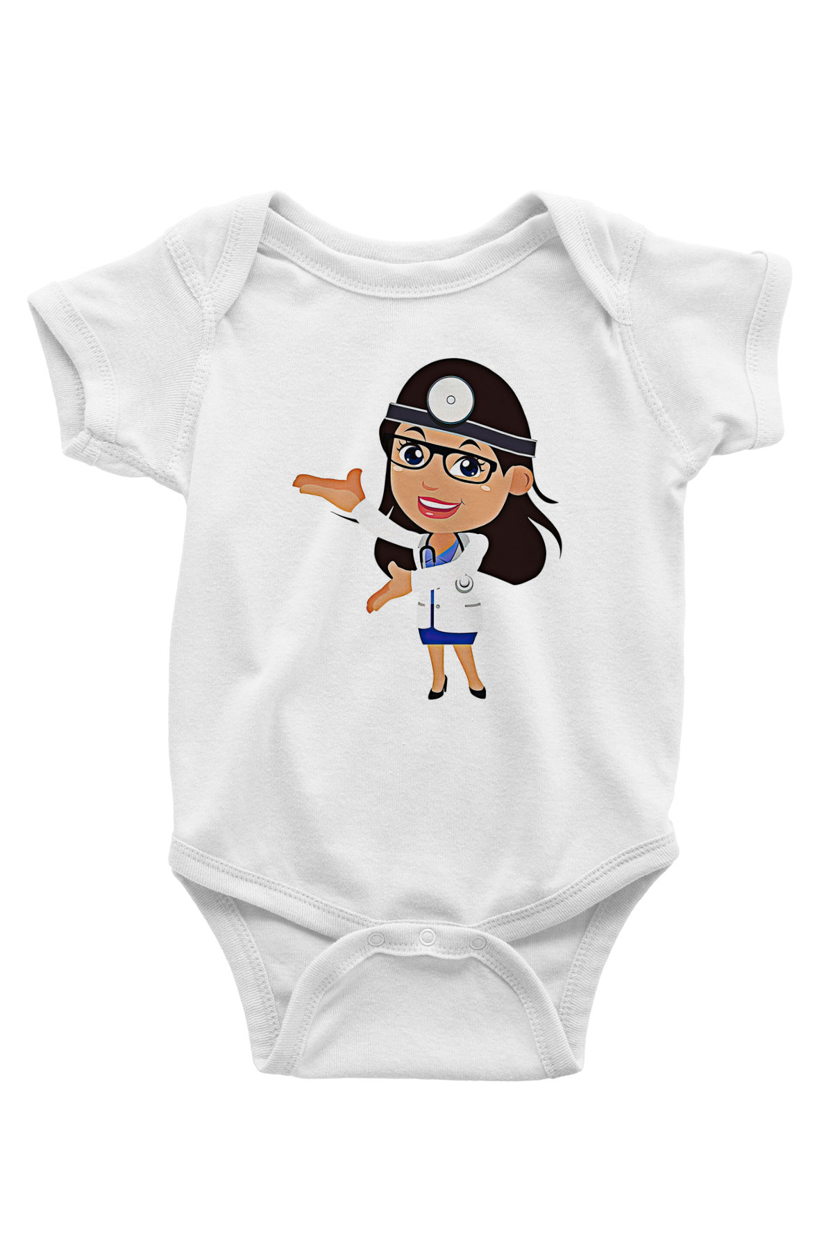 Tıp Bayramı Baskılı Beyaz Unisex Bebek Body - Zıbın