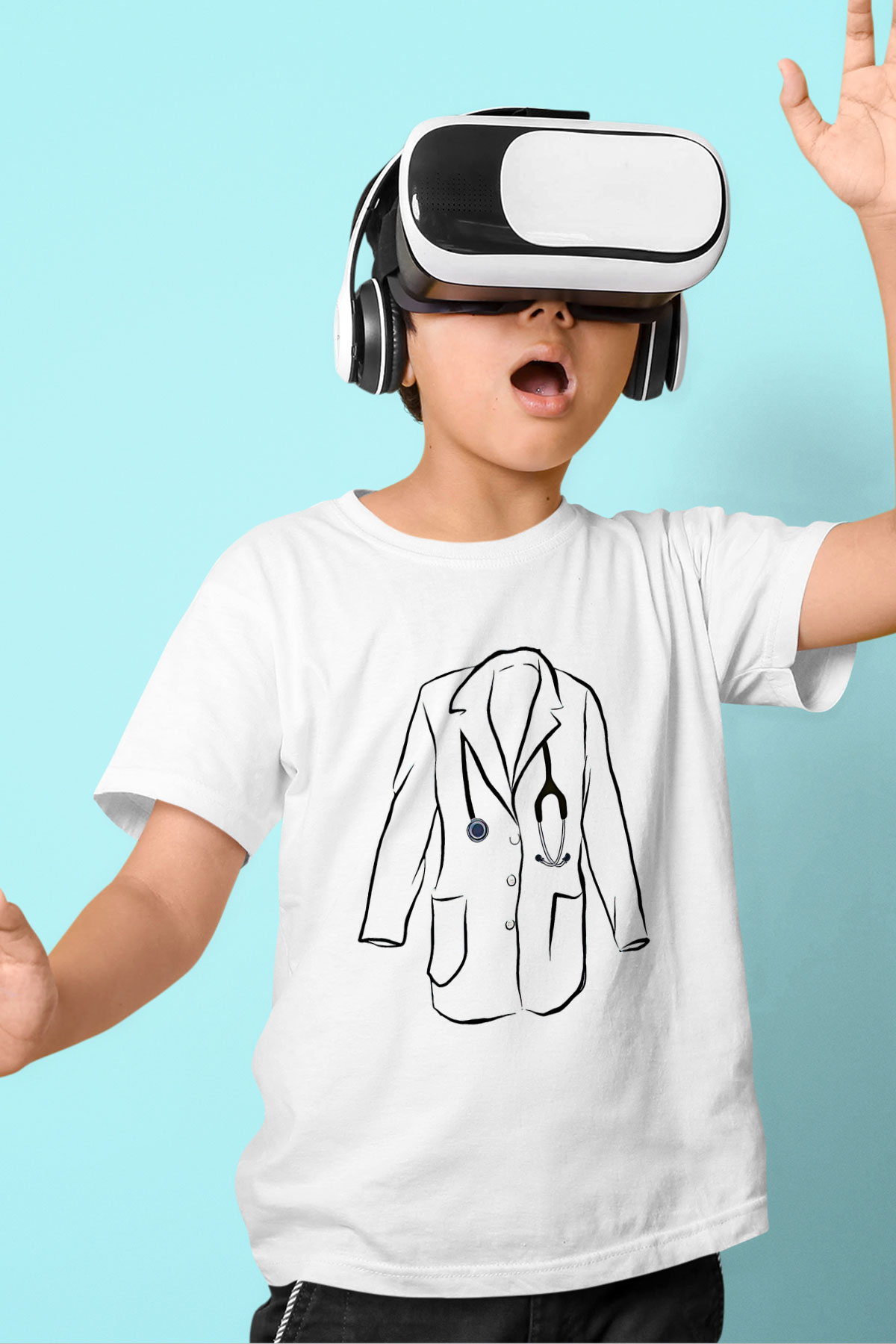 Tıp Bayramı Baskılı Beyaz Unisex Beyaz Çocuk Tişört - Tshirt