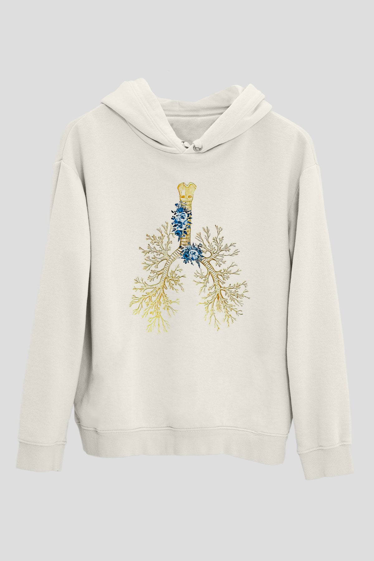 Tıp Bayramı Baskılı Beyaz Unisex Kapüşonlu Sweatshirt