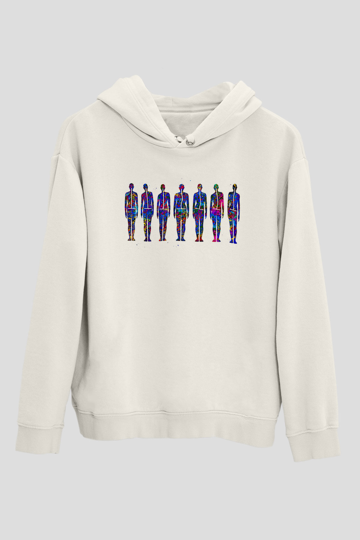 Tıp Bayramı Baskılı Beyaz Unisex Kapüşonlu Sweatshirt