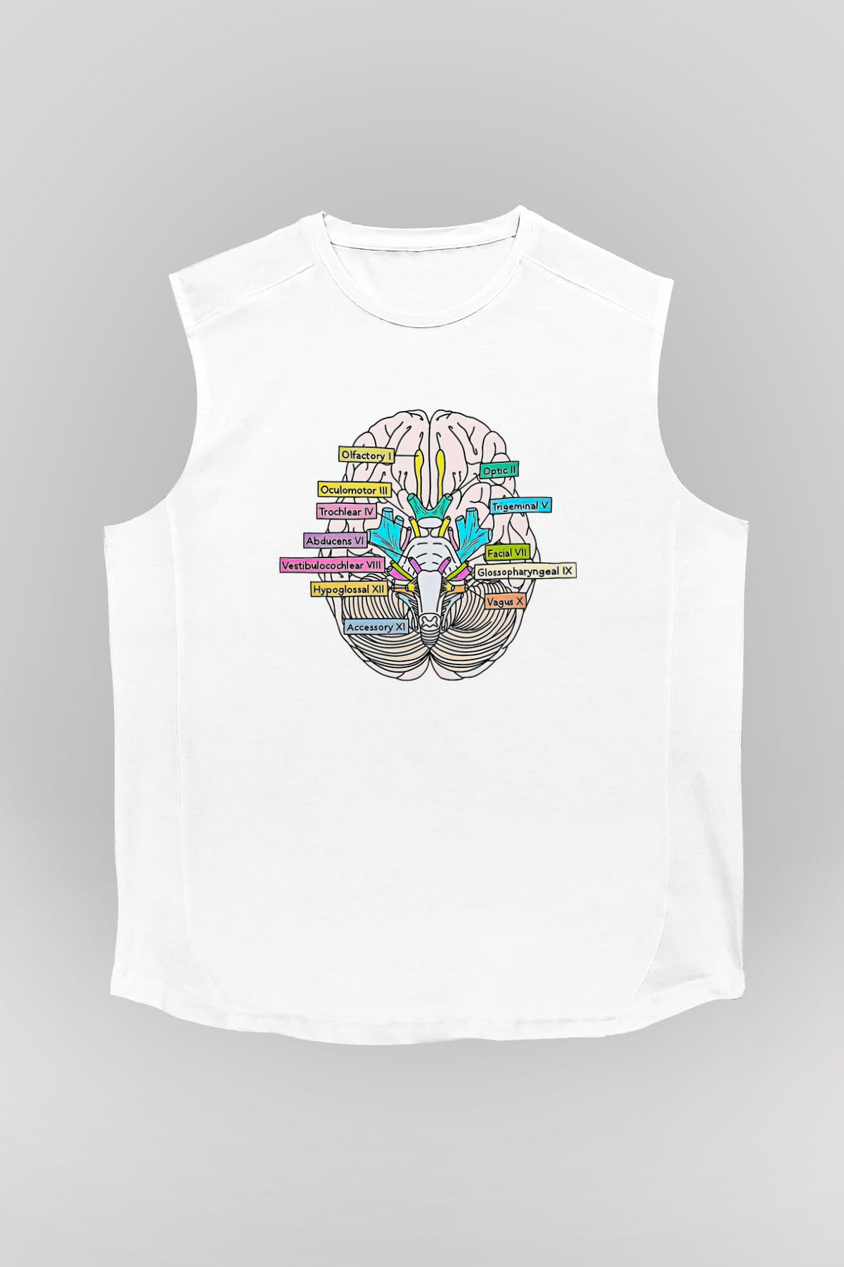 Tıp Bayramı Baskılı Beyaz Unisex Kolsuz Tişört - Tshirt