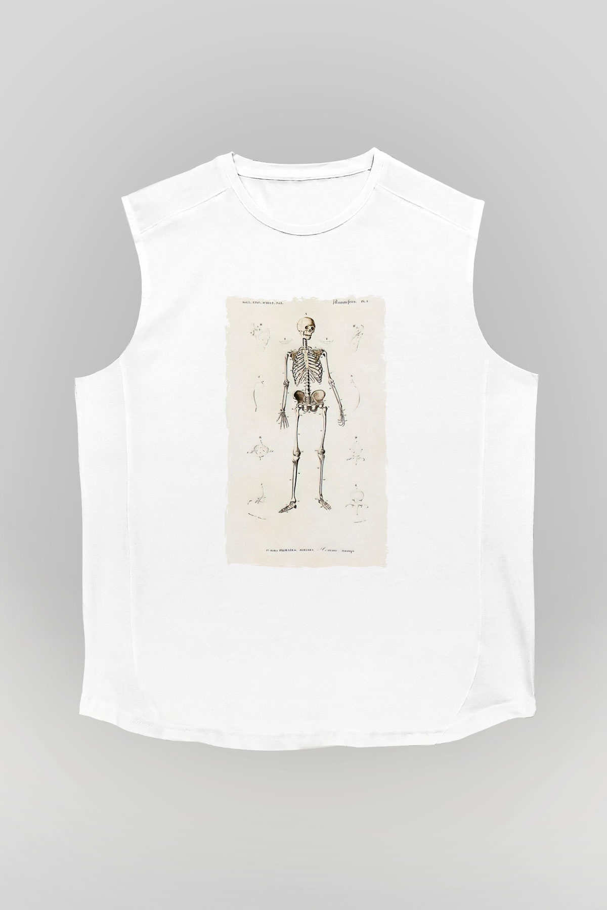 Tıp Bayramı Baskılı Beyaz Unisex Kolsuz Tişört - Tshirt