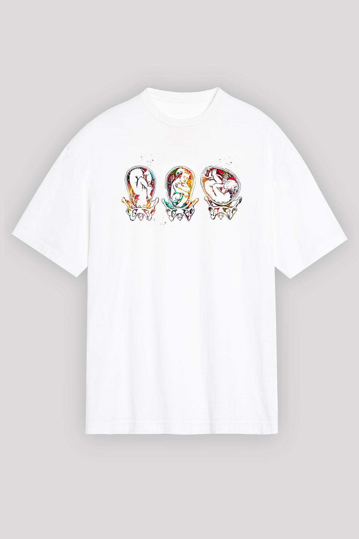 Tıp Bayramı Baskılı Beyaz Unisex Oversize Tişört - Tshirt