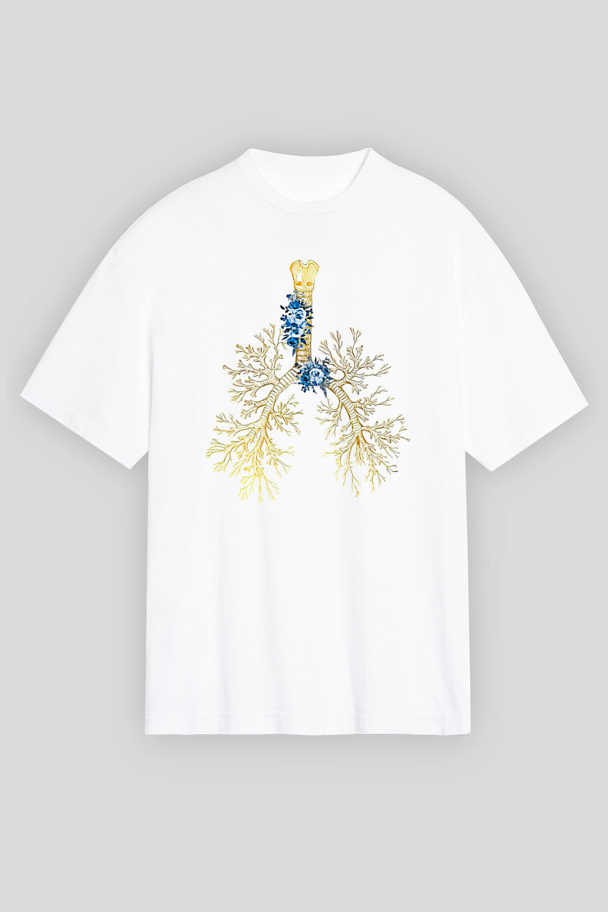 Tıp Bayramı Baskılı Beyaz Unisex Oversize Tişört - Tshirt