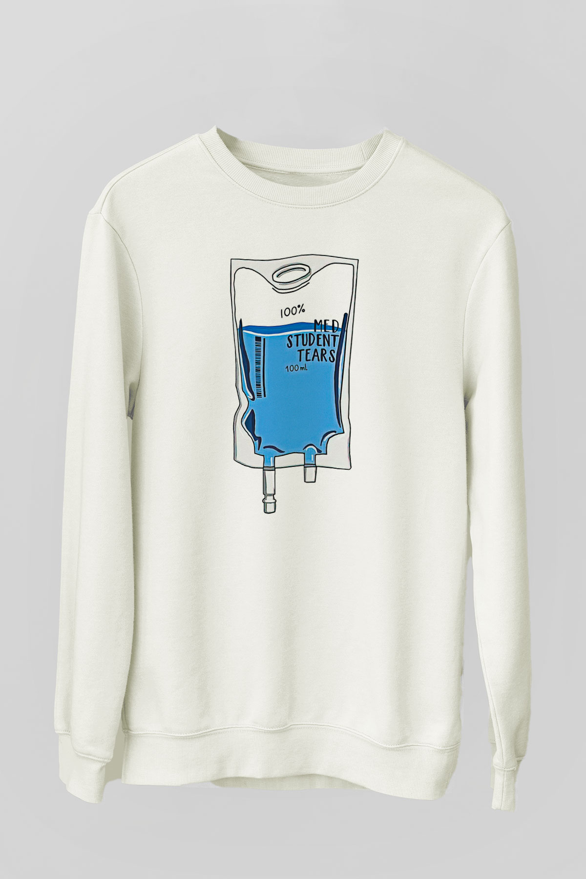 Tıp Bayramı Baskılı Beyaz Unisex Sweatshirt
