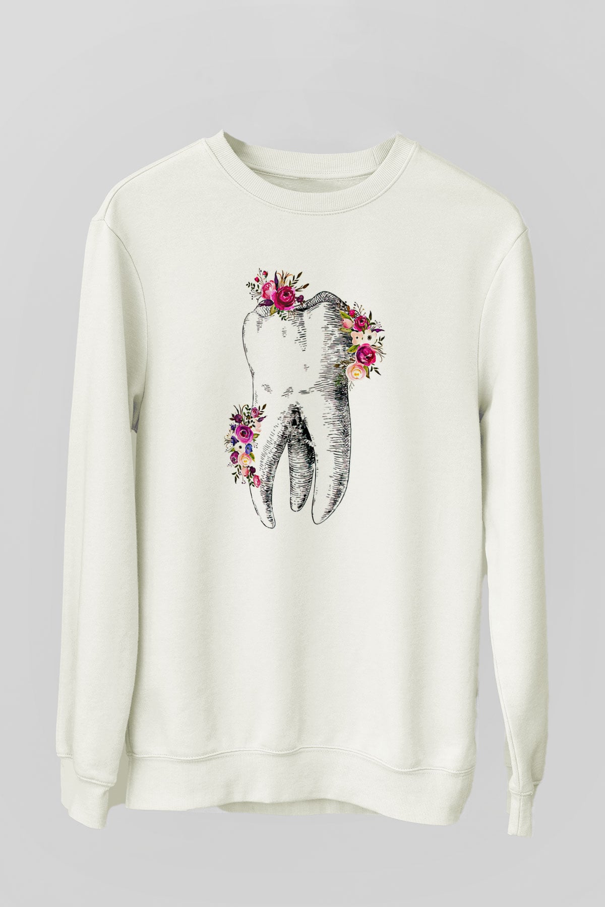 Tıp Bayramı Baskılı Beyaz Unisex Sweatshirt