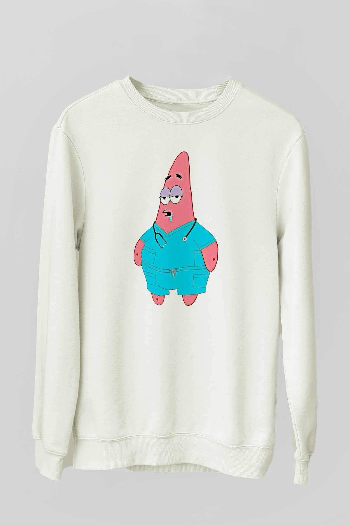 Tıp Bayramı Baskılı Beyaz Unisex Sweatshirt