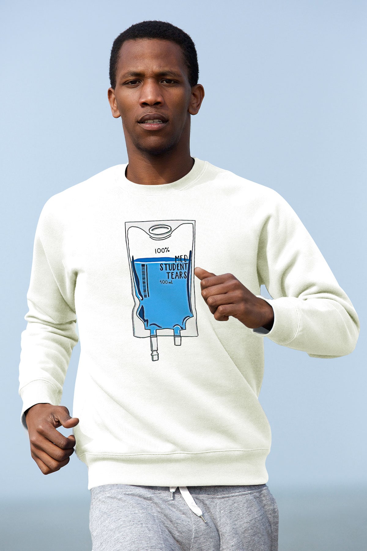Tıp Bayramı Baskılı Beyaz Unisex Sweatshirt