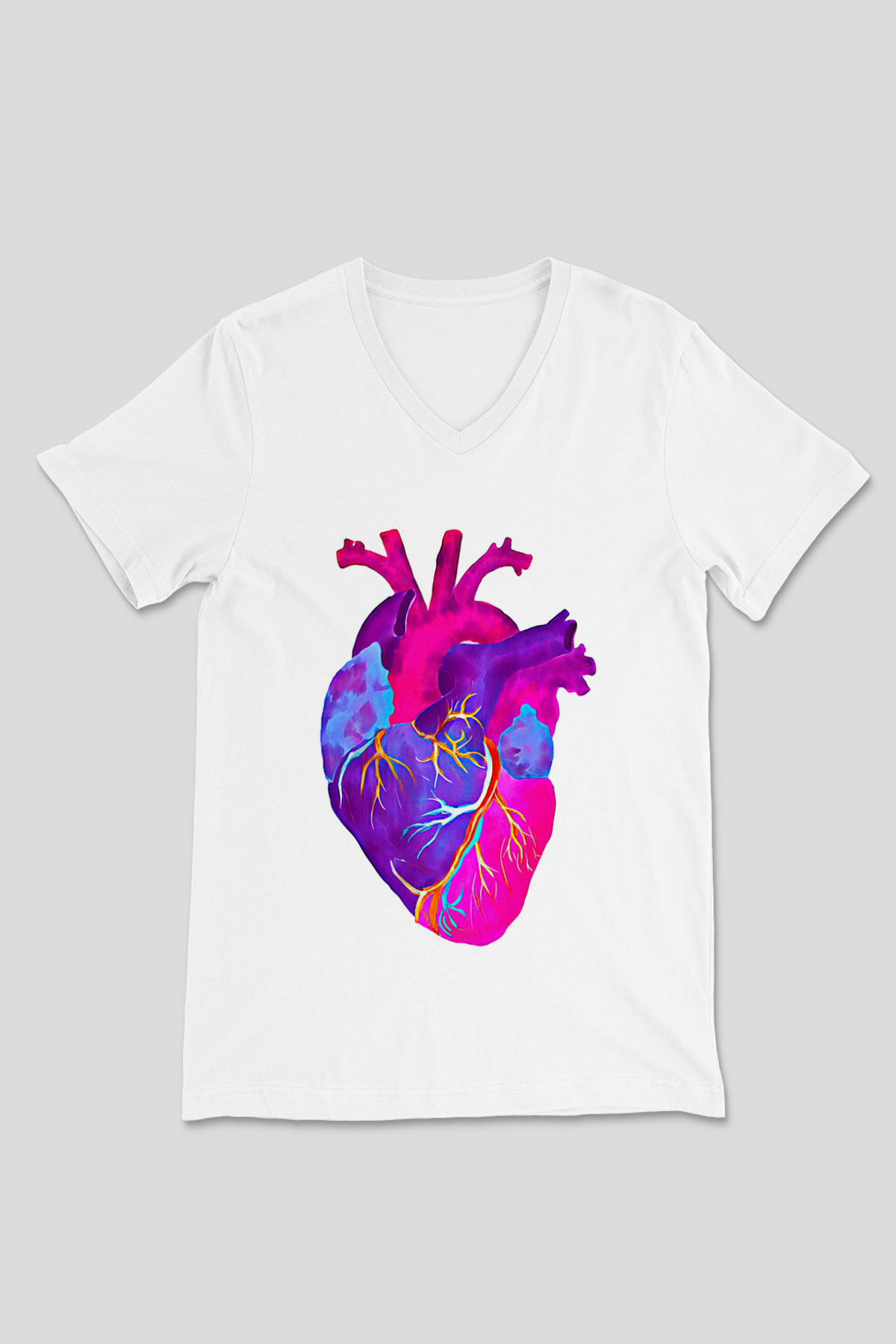 Tıp Bayramı Baskılı Beyaz Unisex V Yaka Tişört - Tshirt