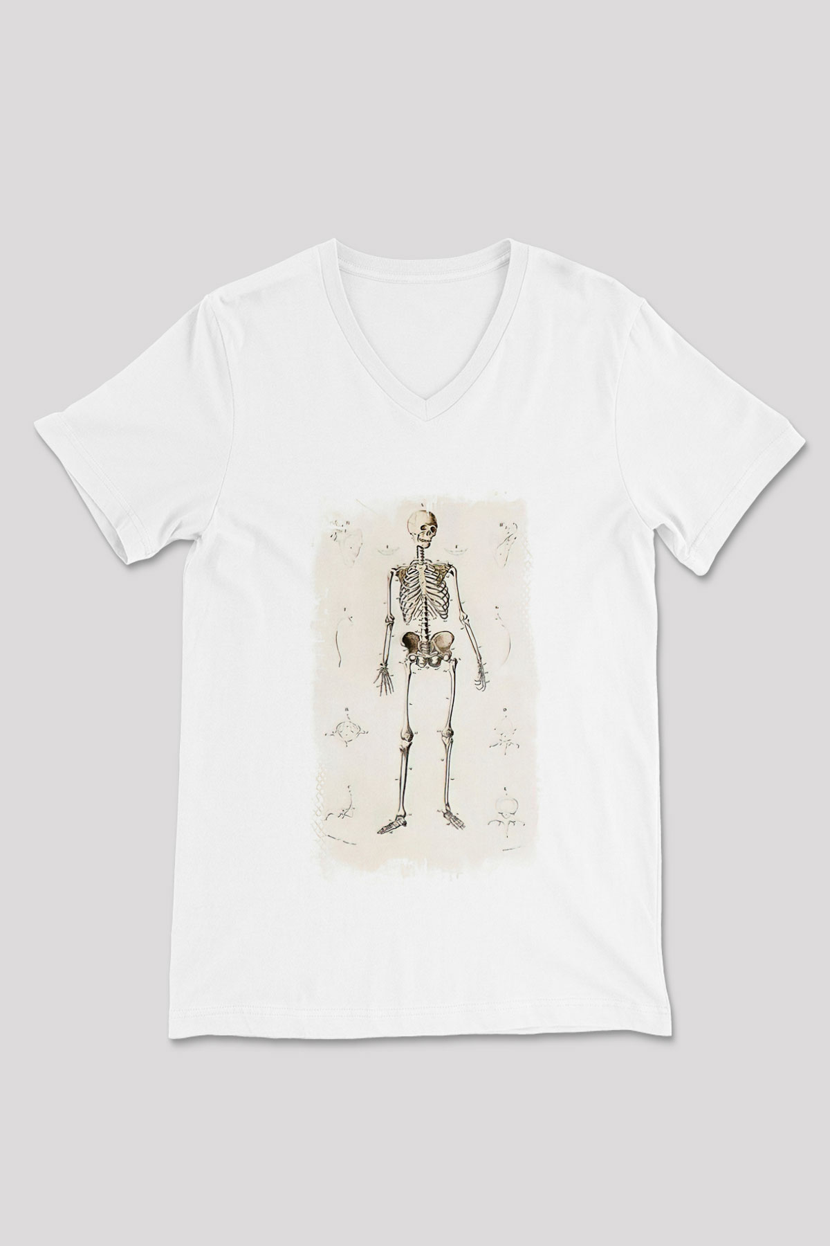 Tıp Bayramı Baskılı Beyaz Unisex V Yaka Tişört - Tshirt