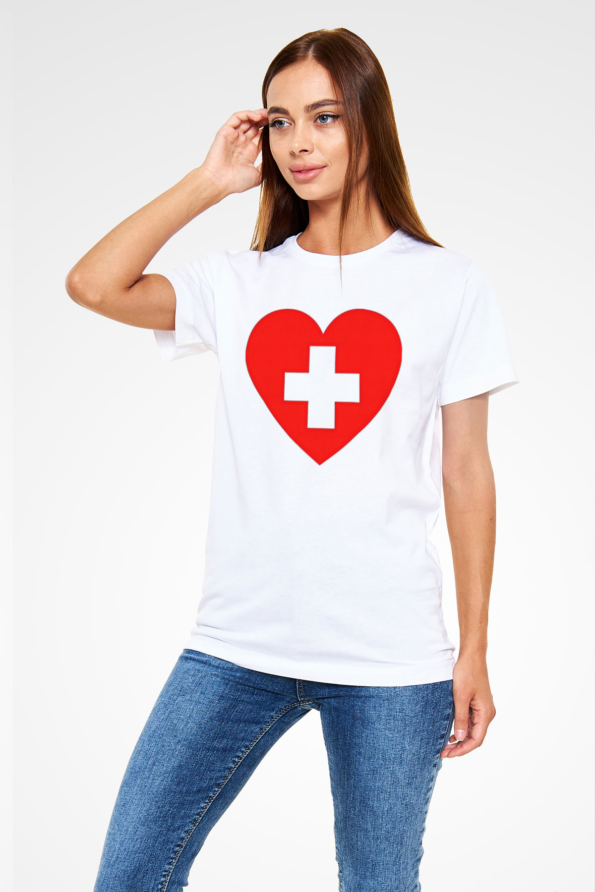 Tıp Bayramı Baskılı Unisex Beyaz Tişört - Tshirt