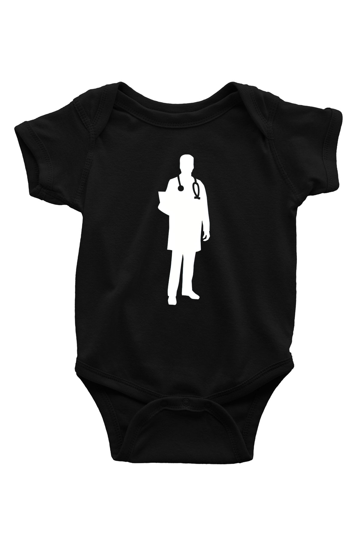 Tıp Bayramı Baskılı Unisex Siyah Bebek Body - Zıbın