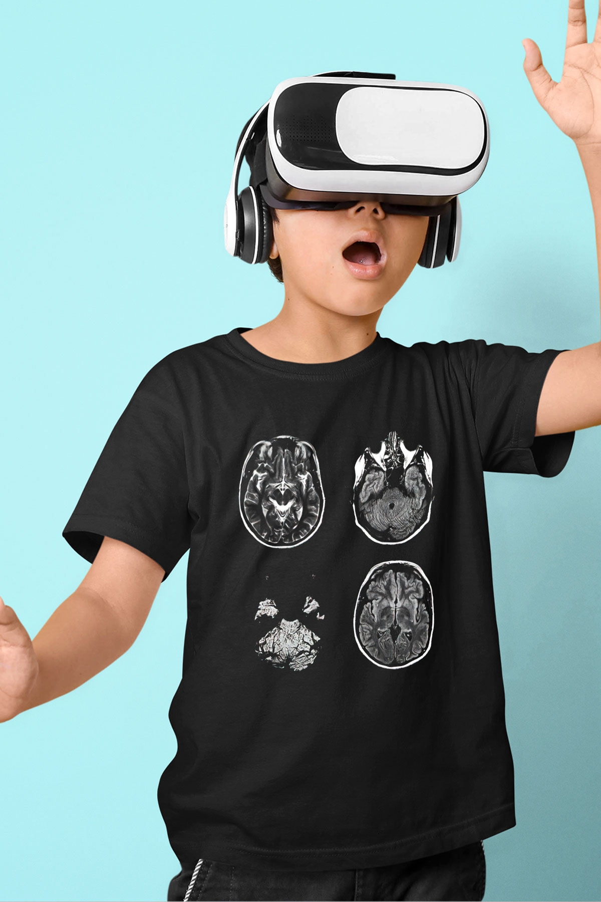 Tıp Bayramı Baskılı Unisex Siyah Çocuk Tişört - Tshirt