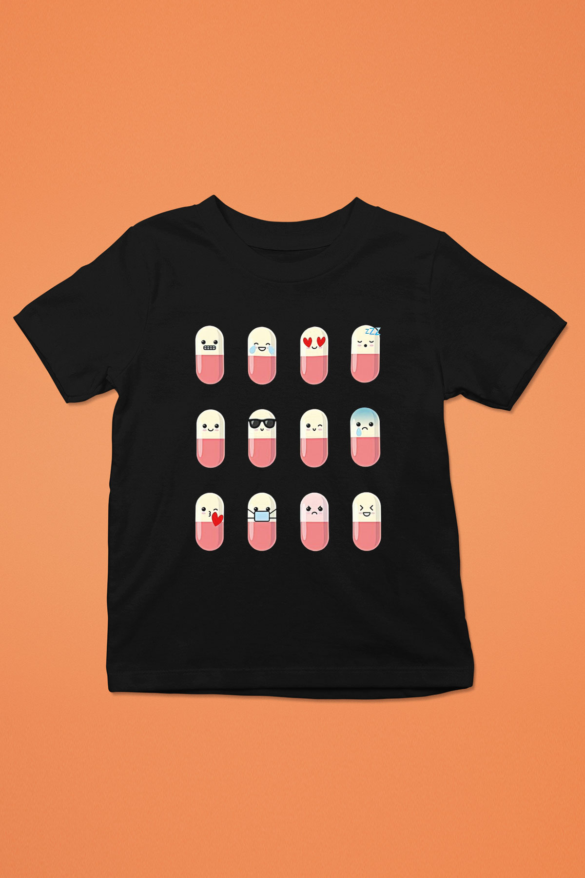 Tıp Bayramı Baskılı Unisex Siyah Çocuk Tişört - Tshirt