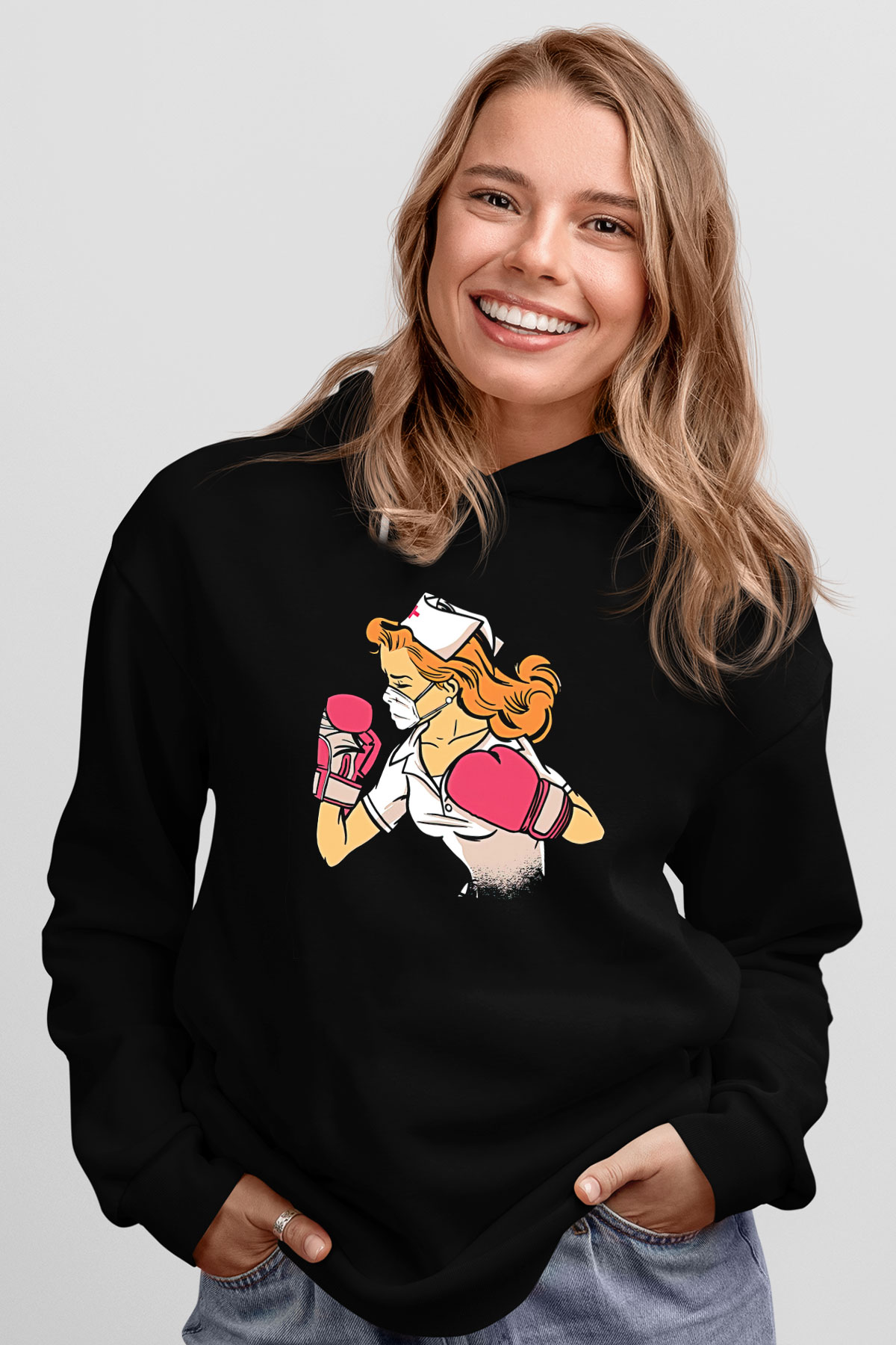 Tıp Bayramı Baskılı Unisex Siyah Hoodie