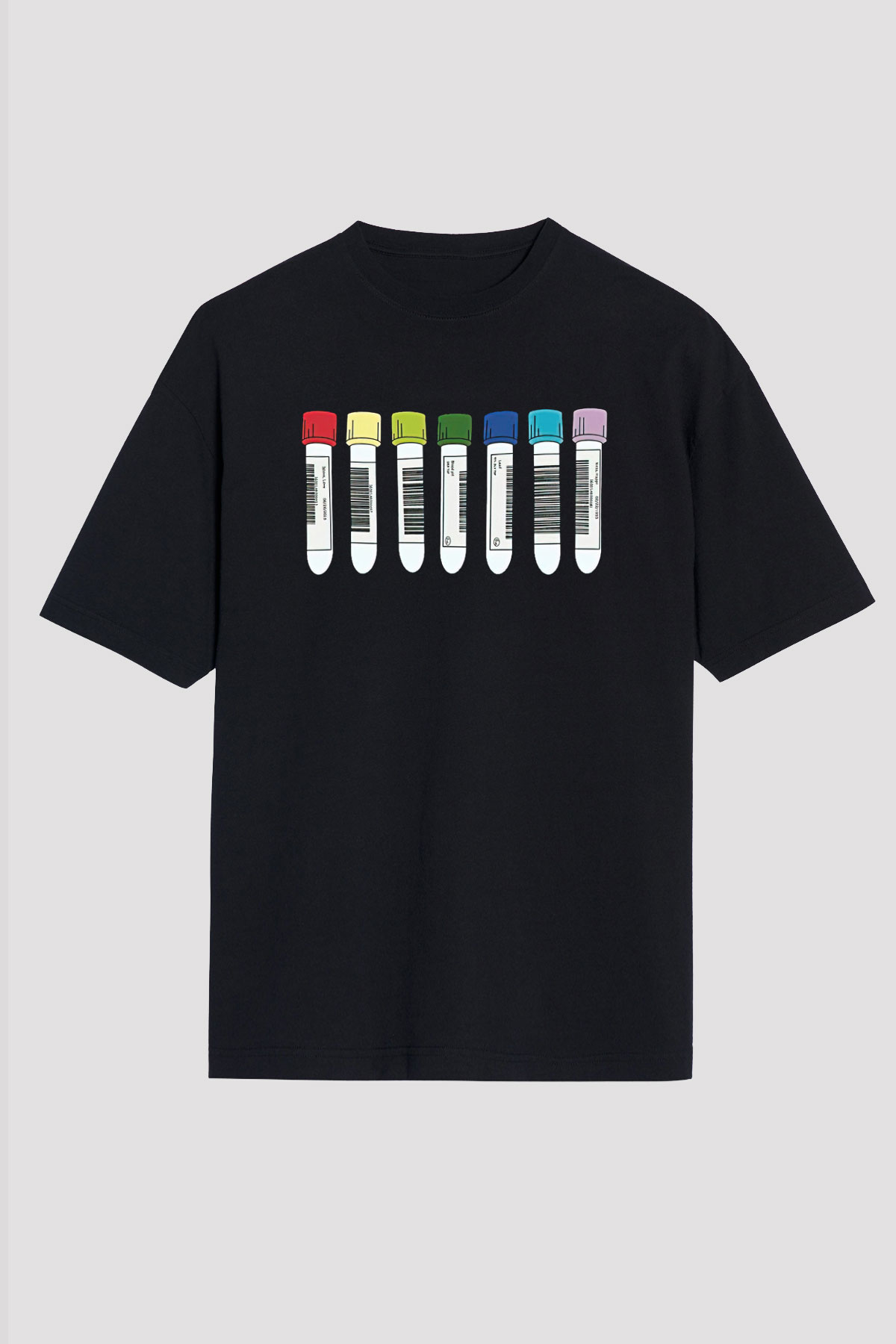 Tıp Bayramı Baskılı Unisex Siyah Oversize Tişört - Tshirt