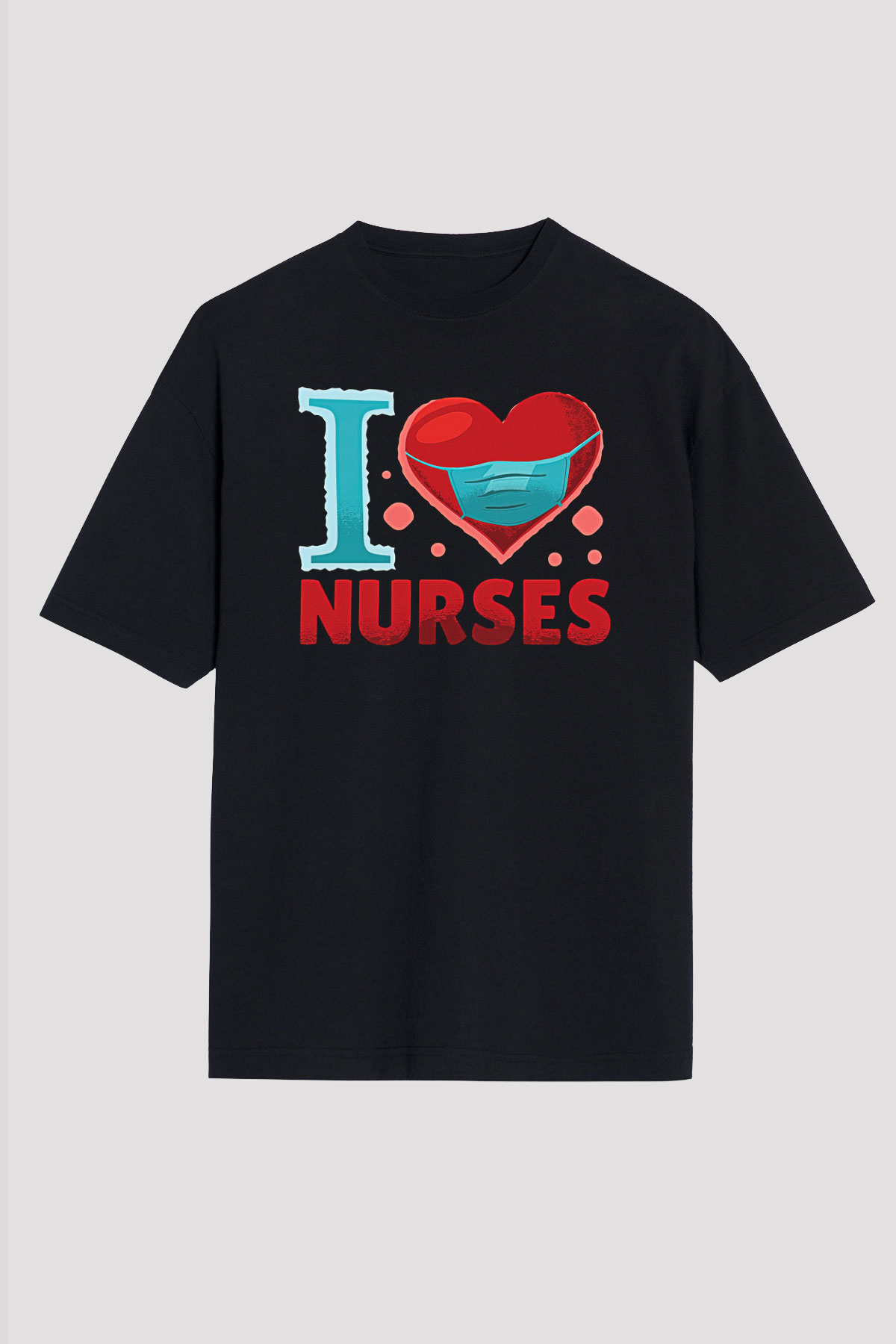 Tıp Bayramı Baskılı Unisex Siyah Oversize Tişört - Tshirt