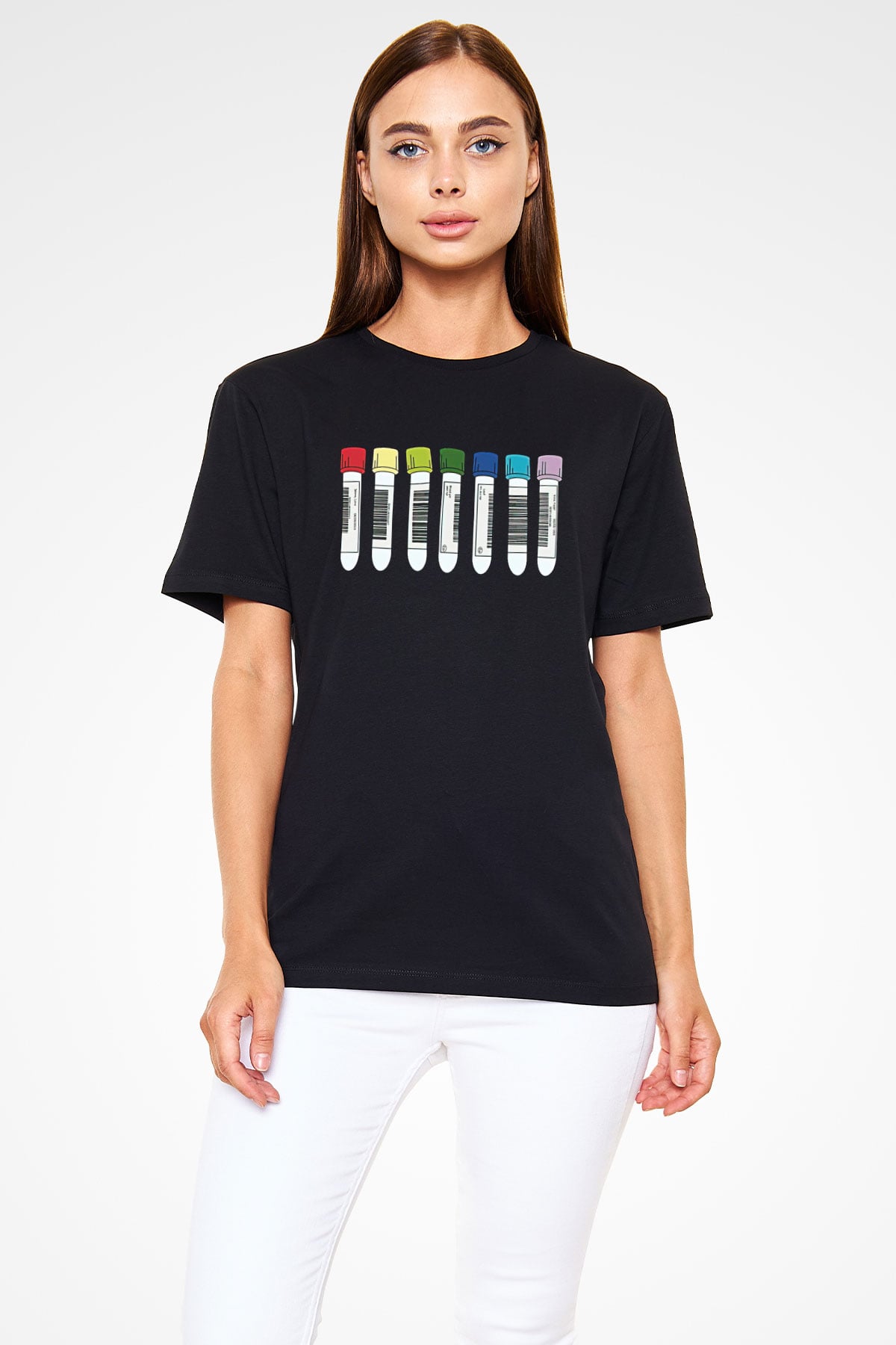 Tıp Bayramı Baskılı Unisex Siyah Tişört - Tshirt