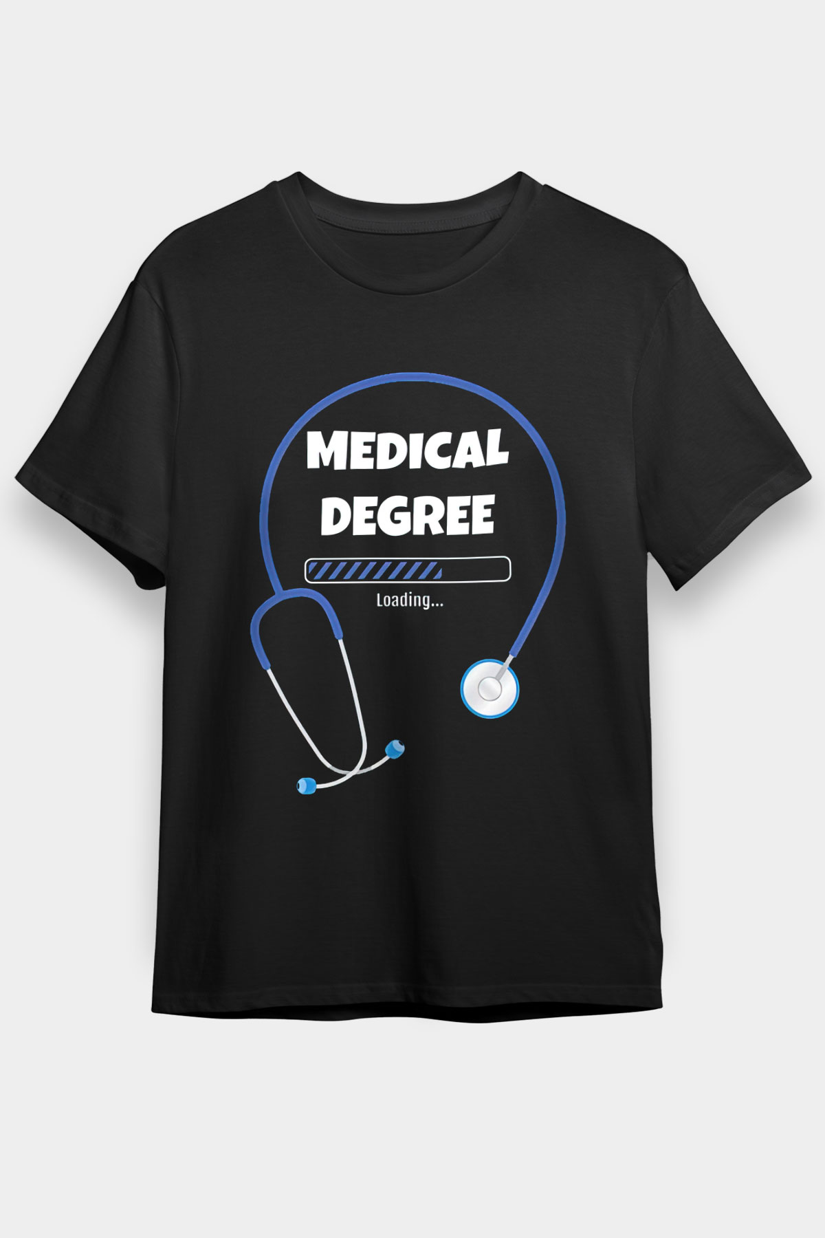 Tıp Bayramı Baskılı Unisex Siyah Tişört - Tshirt