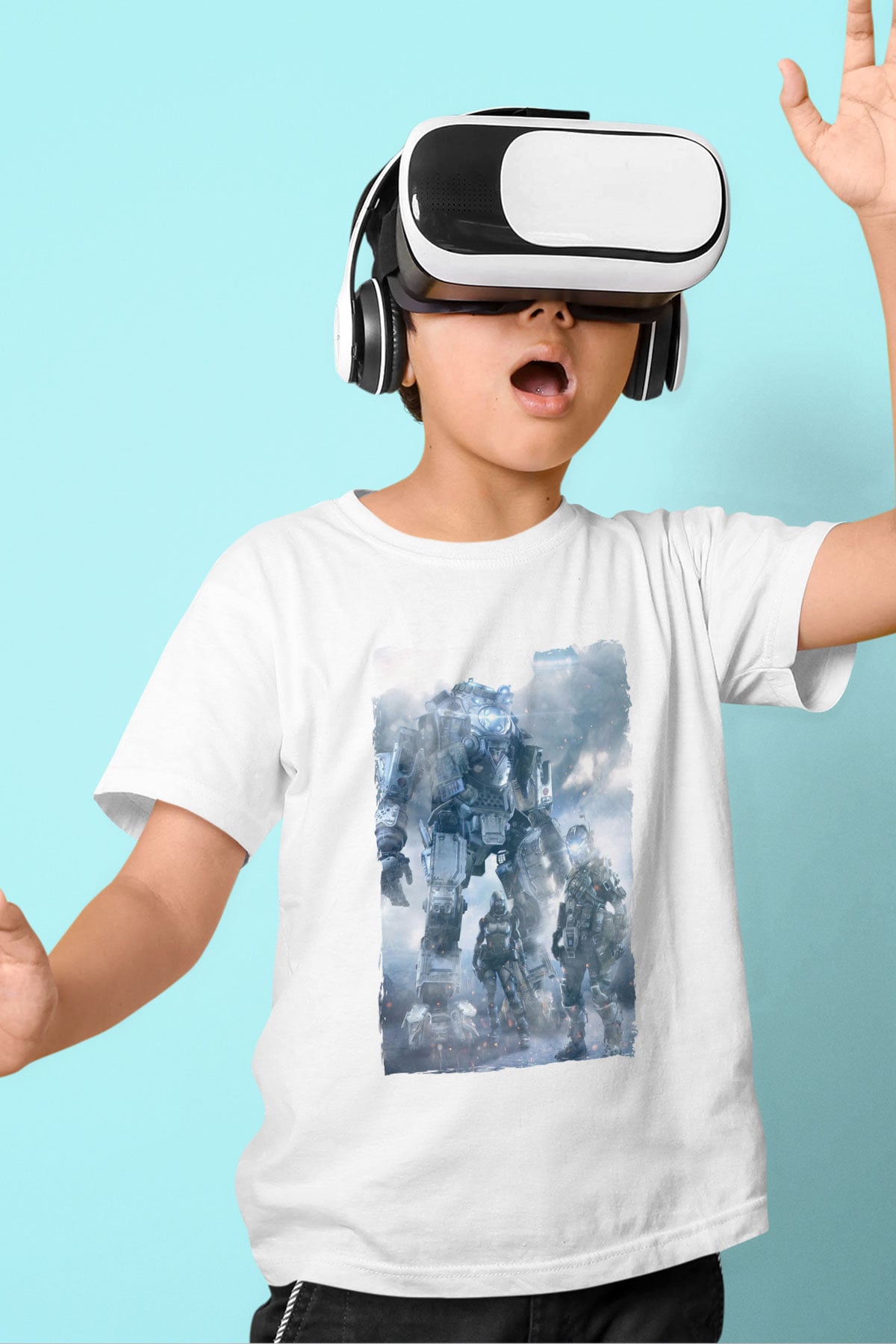 Titanfall Beyaz Unisex Çocuk Tişört