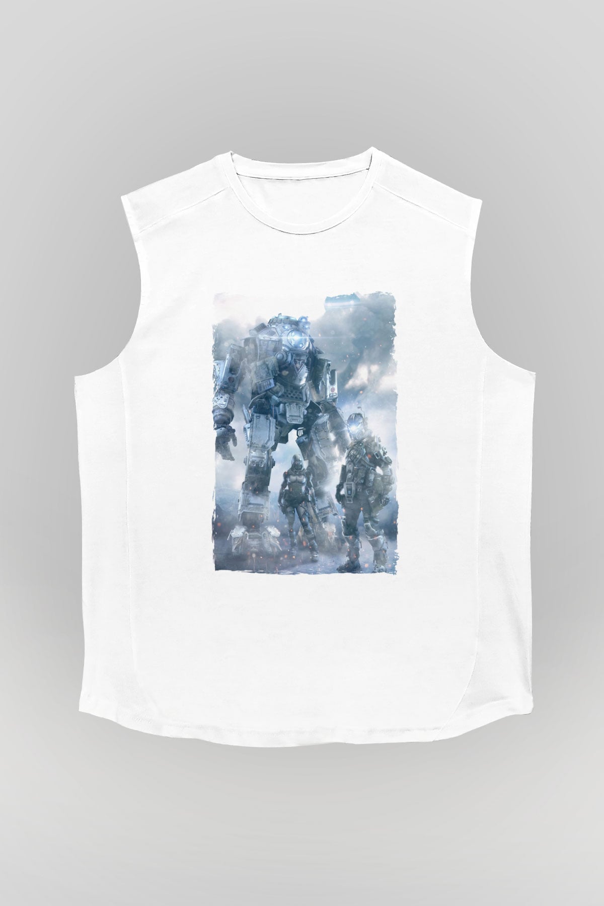 Titanfall Beyaz Unisex Kolsuz Tişört