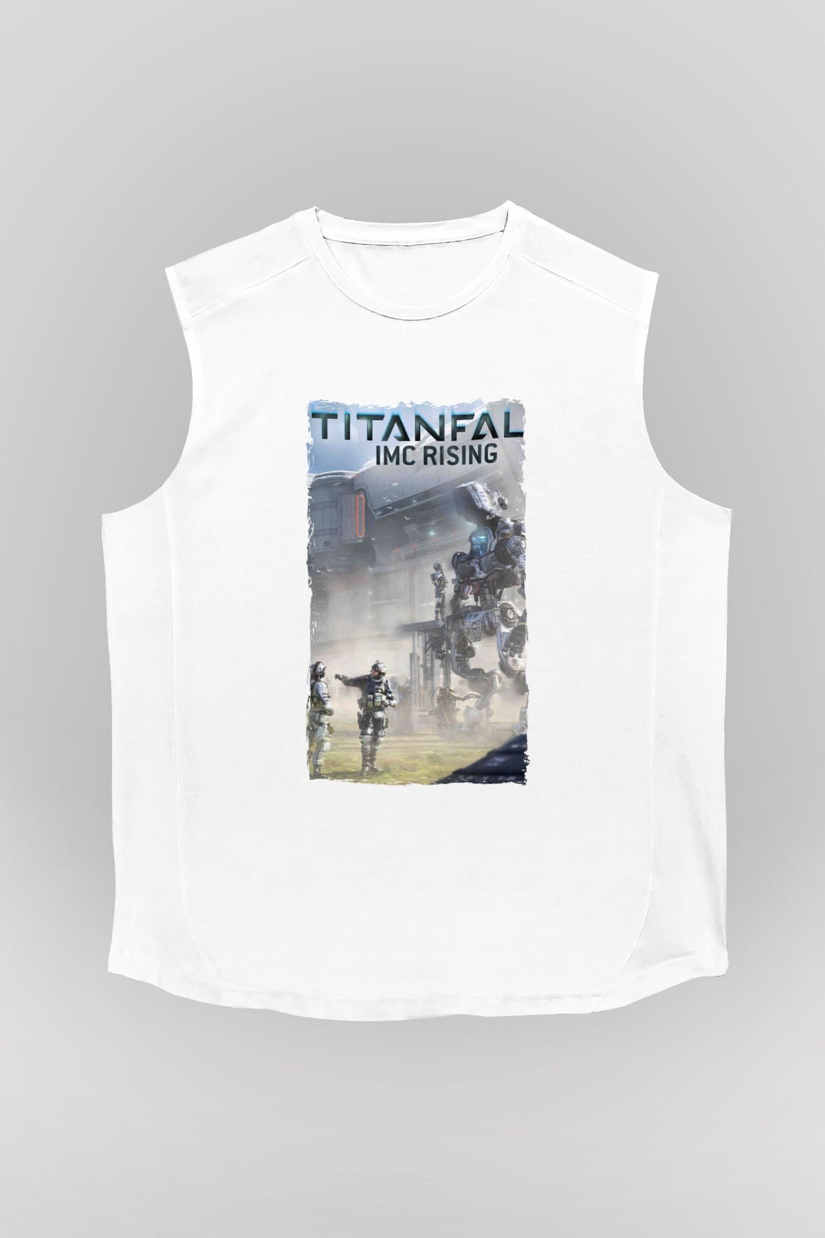Titanfall Beyaz Unisex Kolsuz Tişört