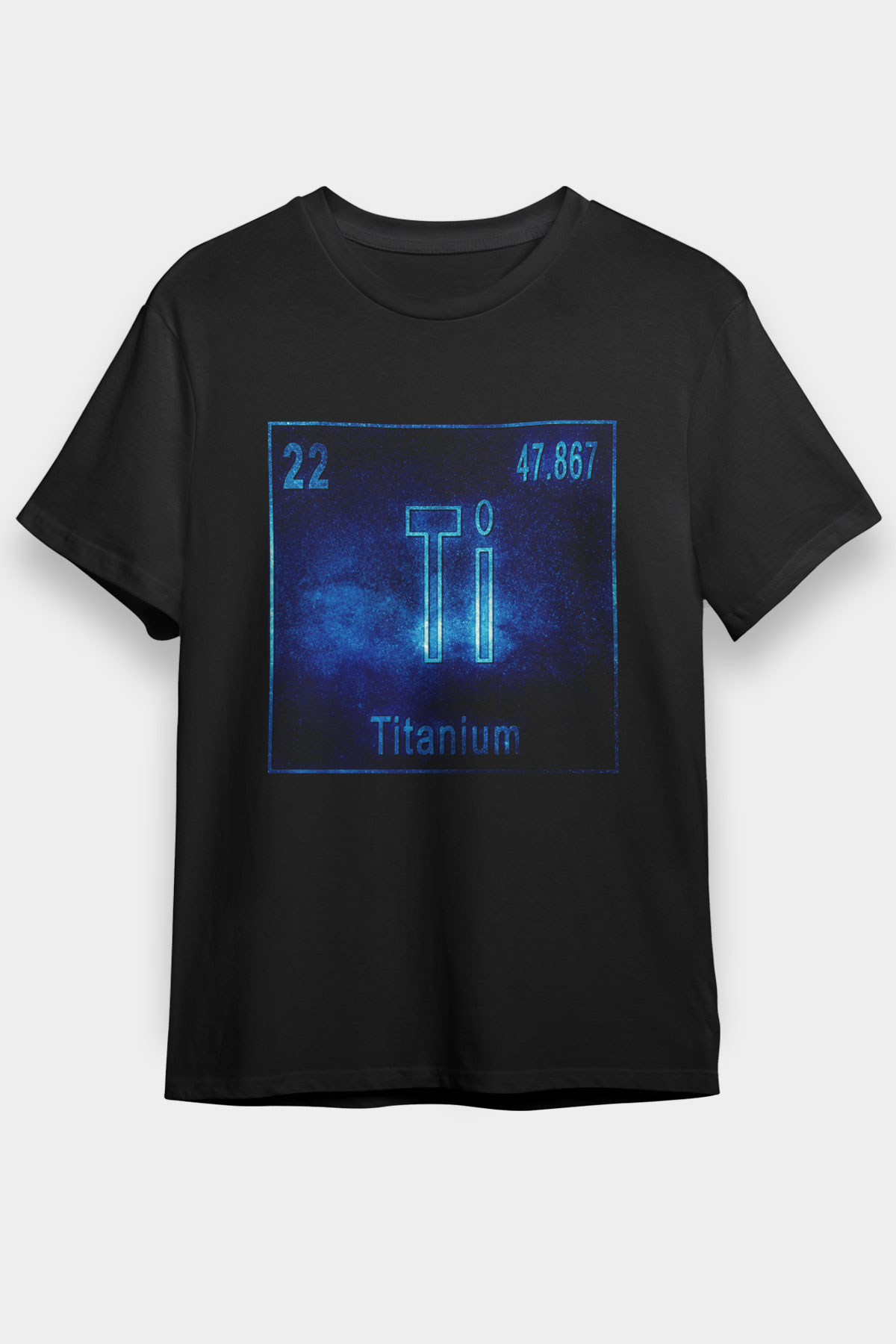 Titanyum Atom Numarası Baskılı Unisex Siyah Tişört