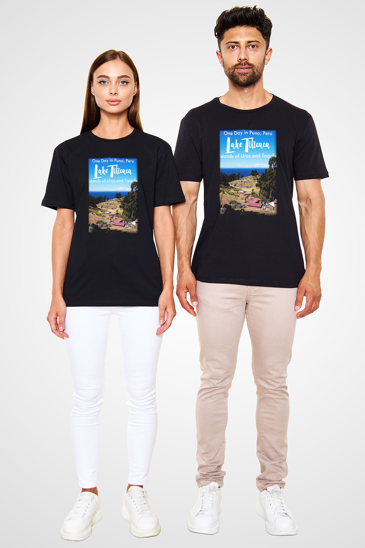 Titikaka Gölü Siyah Unisex Tişört T-Shirt - TişörtFabrikası