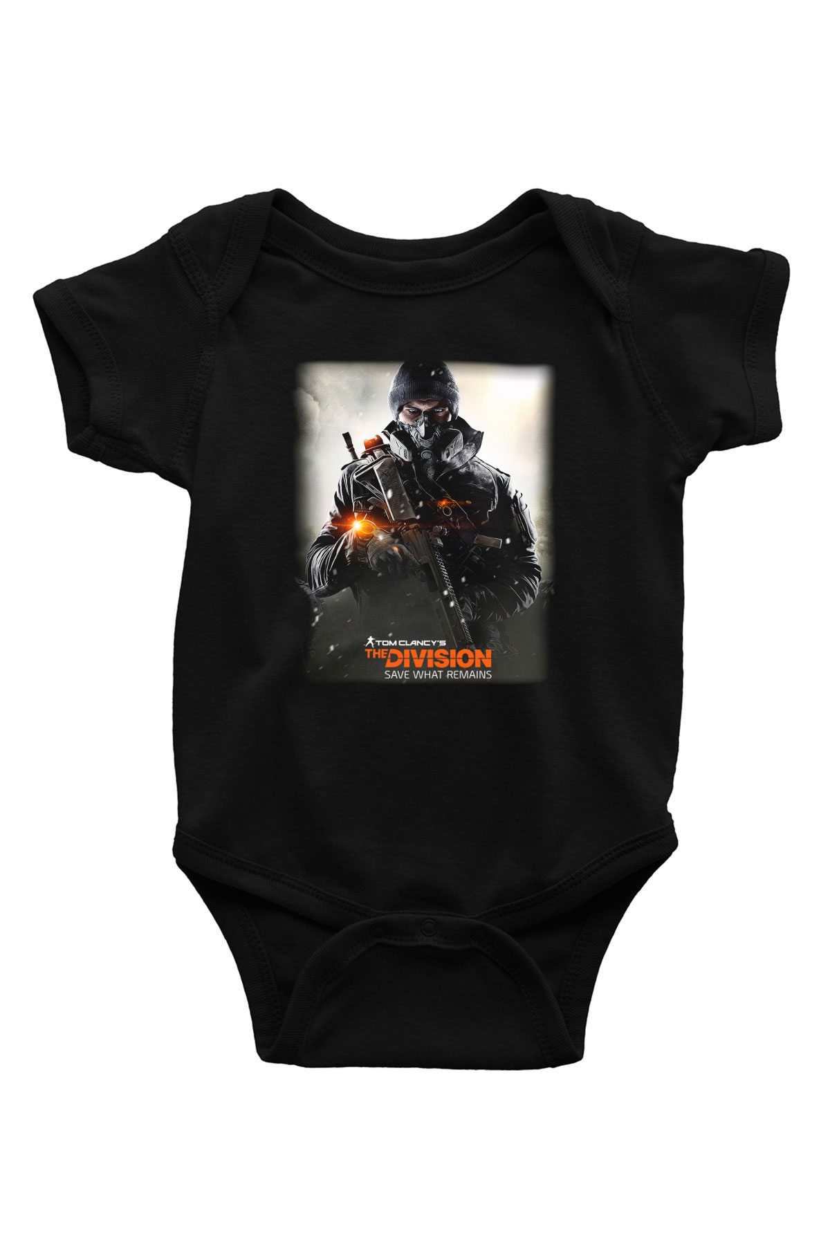 Tom Clancy Baskılı Siyah Bebek Body - Zıbın