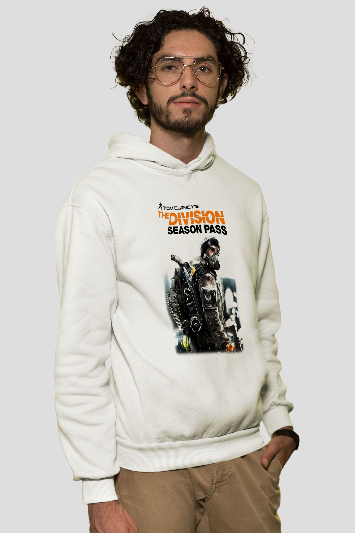 Tom Clancy Beyaz Unisex Hoodie