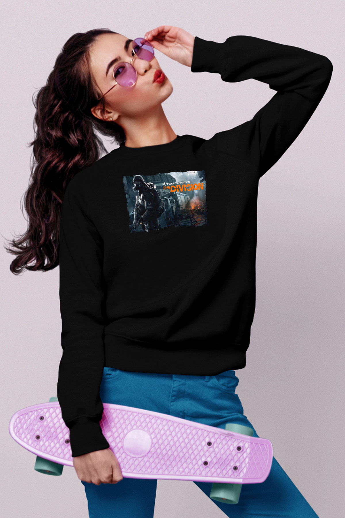 Tom Clancy Siyah Unisex Sweatshirt