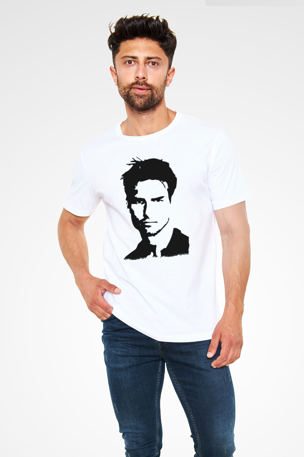 Tom Cruise Beyaz Unisex Tişört T-Shirt - TişörtFabrikası