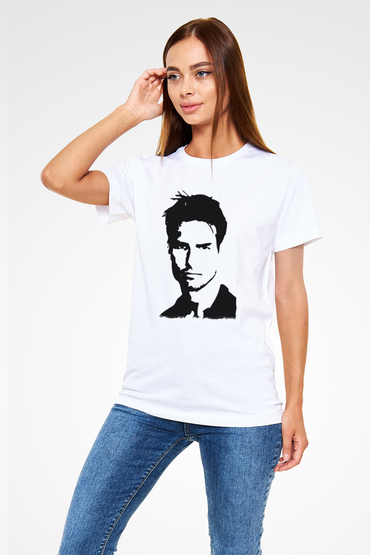 Tom Cruise Beyaz Unisex Tişört T-Shirt - TişörtFabrikası