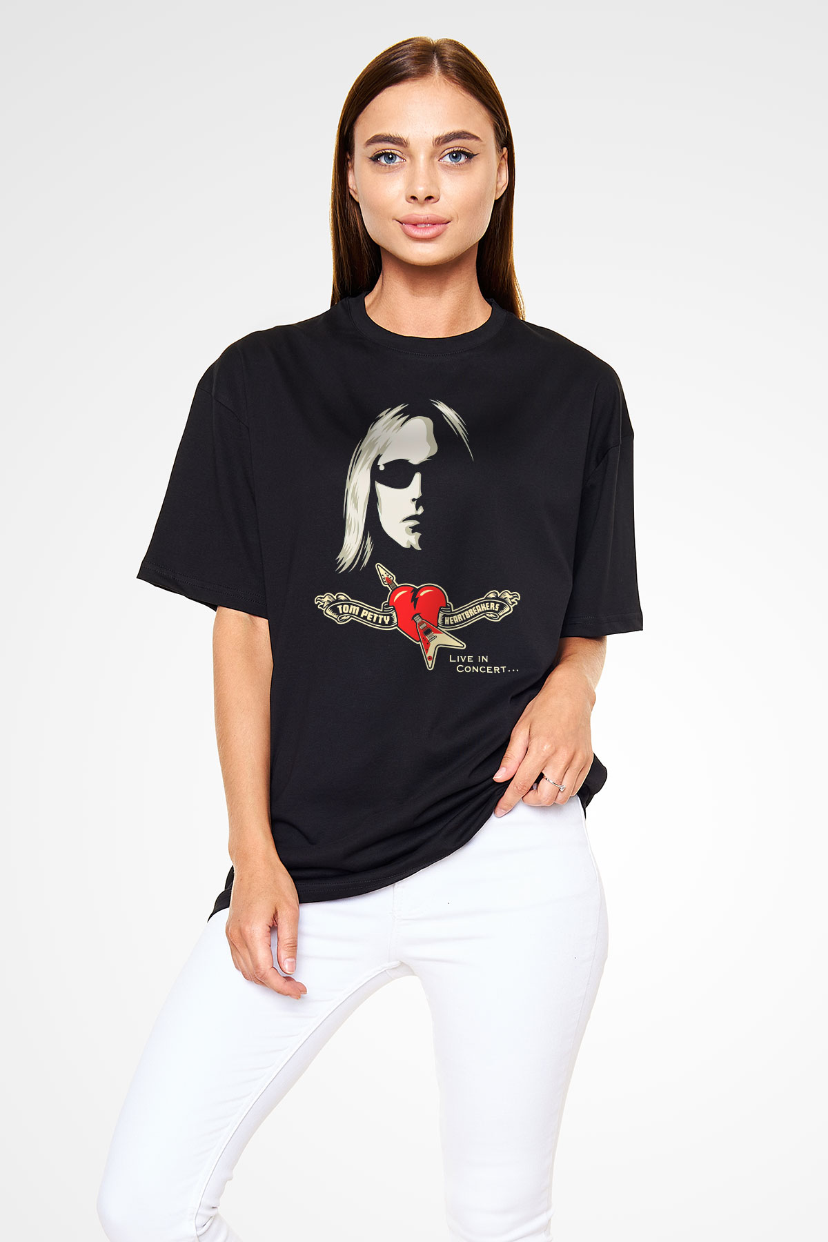 Tom Petty Siyah Unisex Oversize Tişört T-Shirt