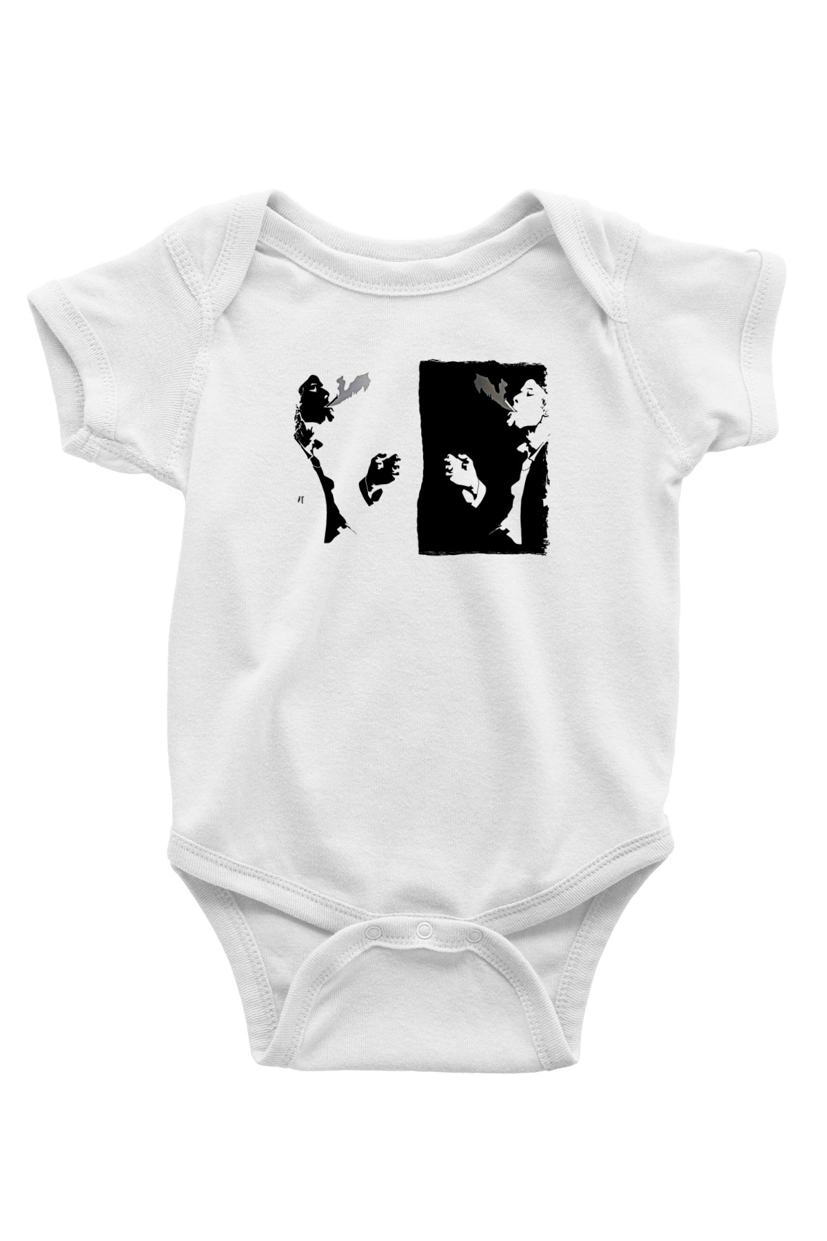 Tom Waits Baskılı Beyaz Unisex Bebek Body - Zıbın
