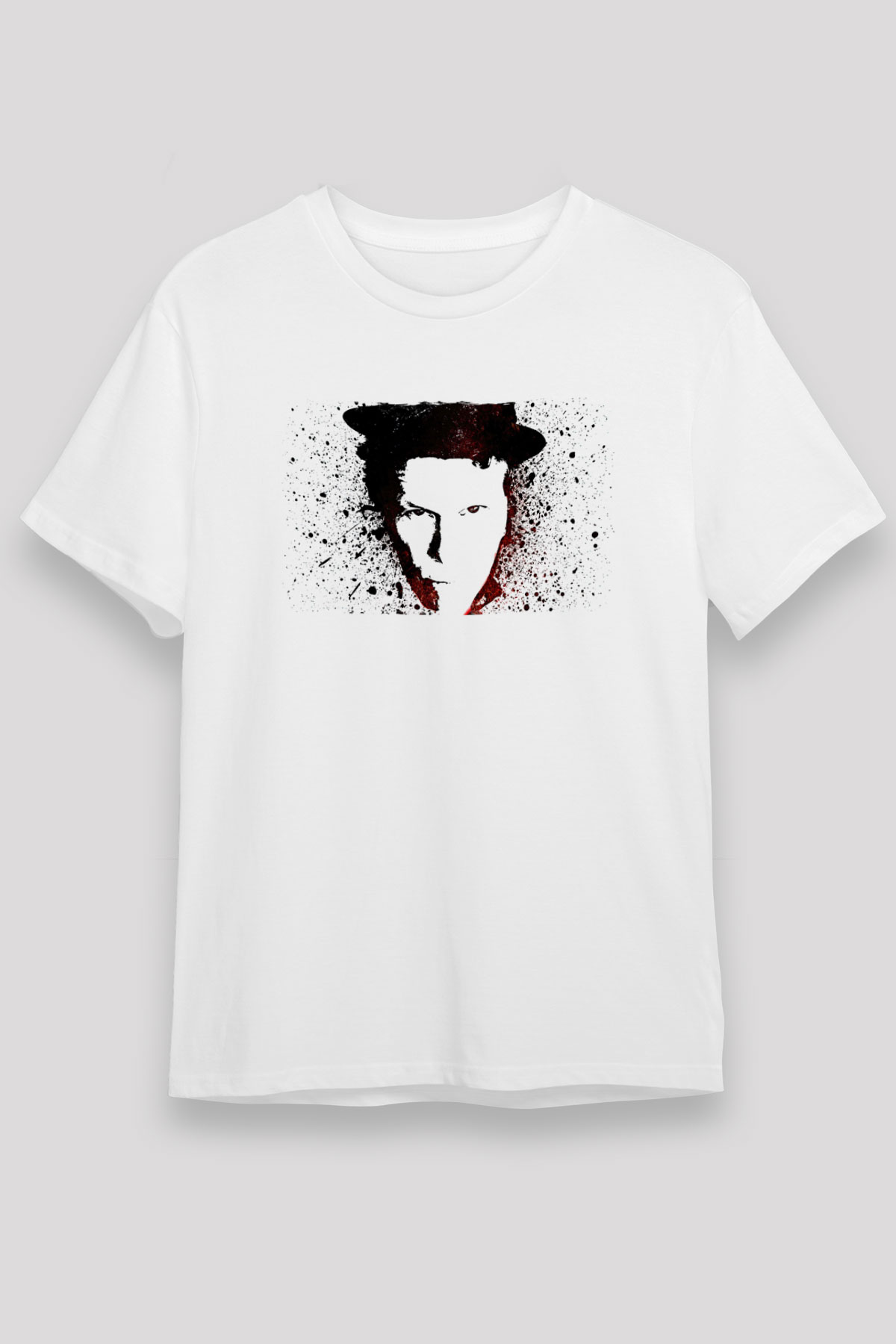 Tom Waits Baskılı Unisex Beyaz Tişört - Tshirt