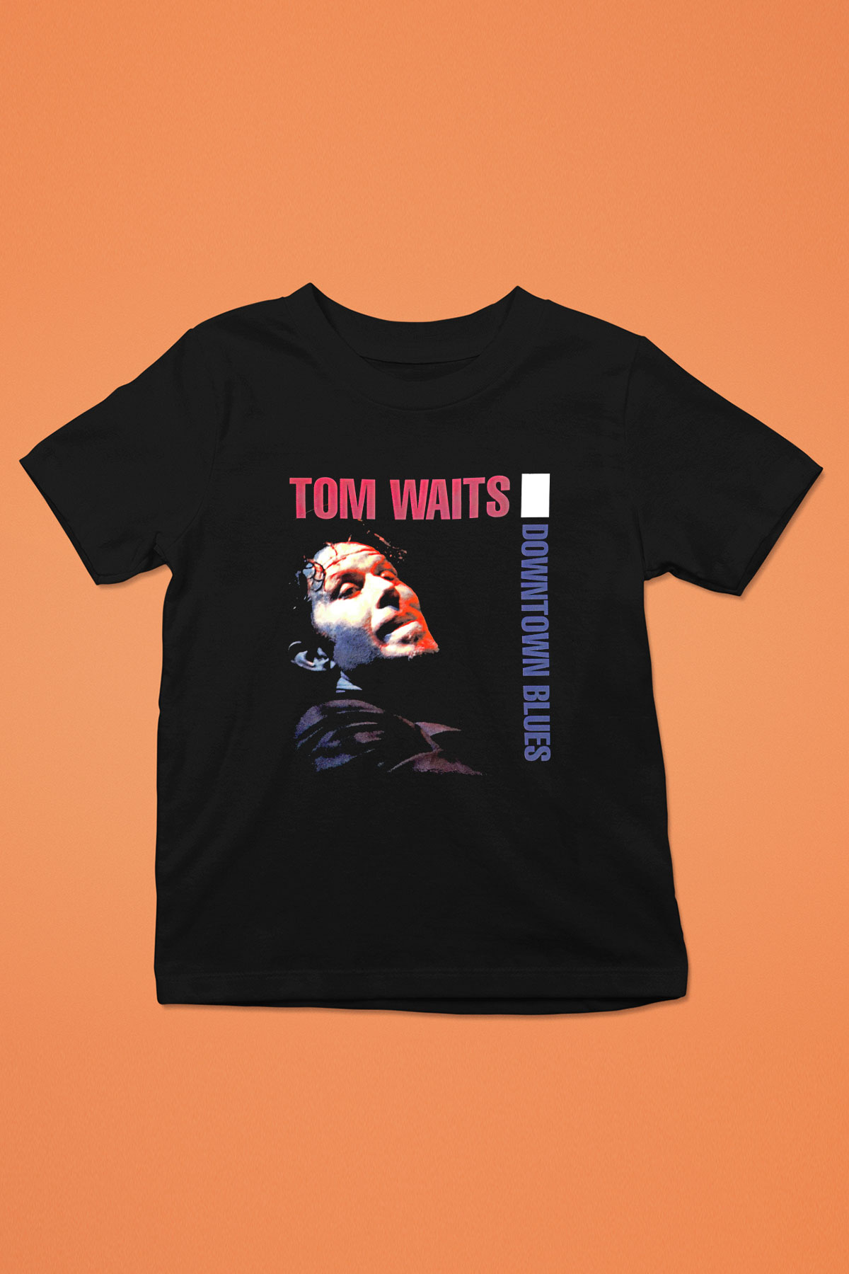 Tom Waits Baskılı Unisex Siyah Çocuk Tişört - Tshirt
