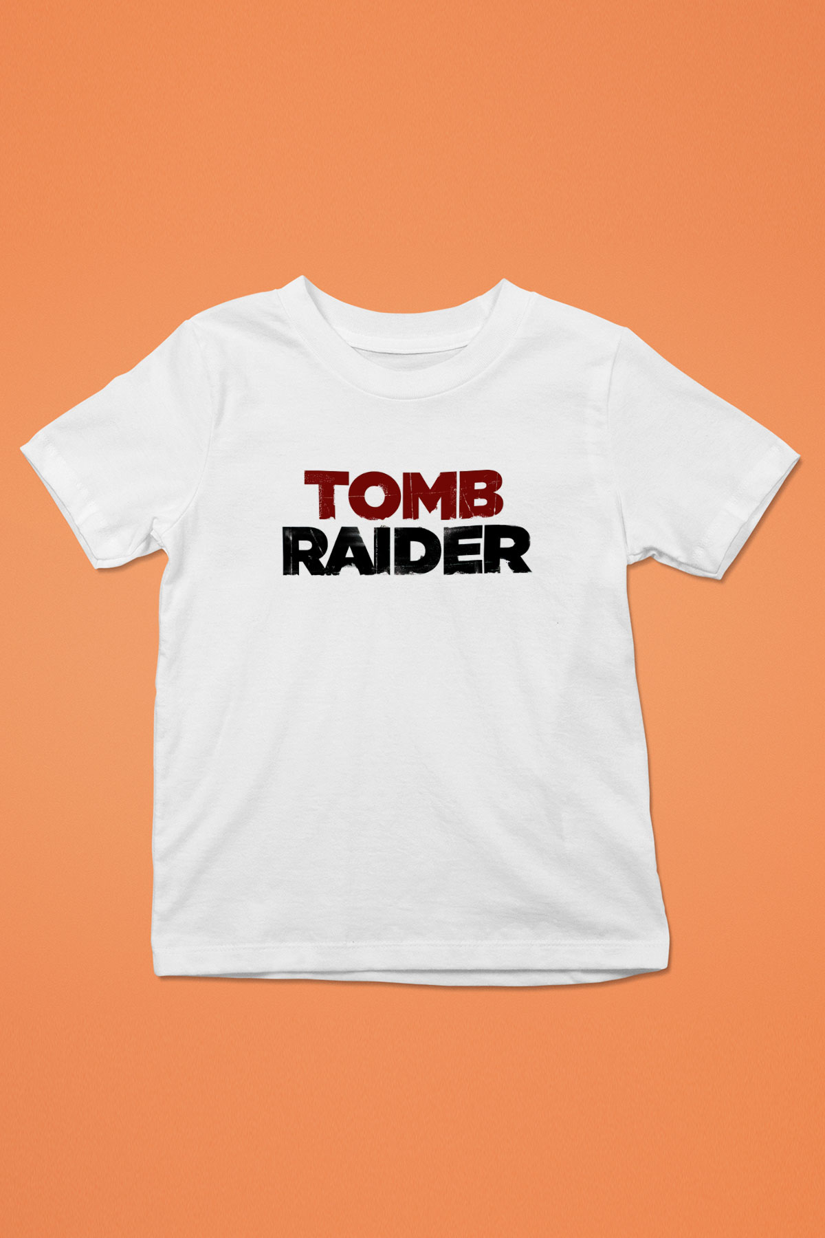Tomb Raider Baskılı Beyaz Unisex Çocuk Tişört
