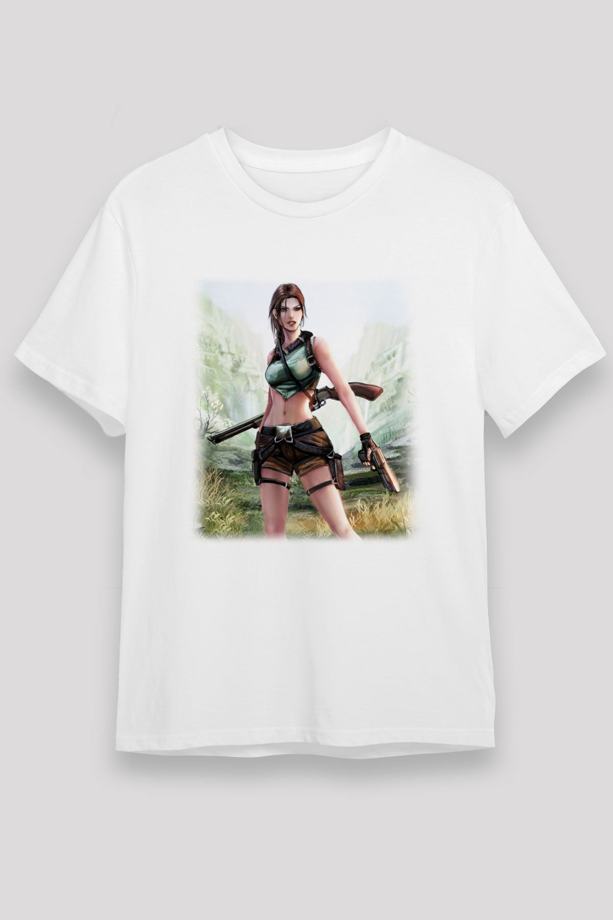 Tomb Raider Beyaz Unisex Tişört T-Shirt