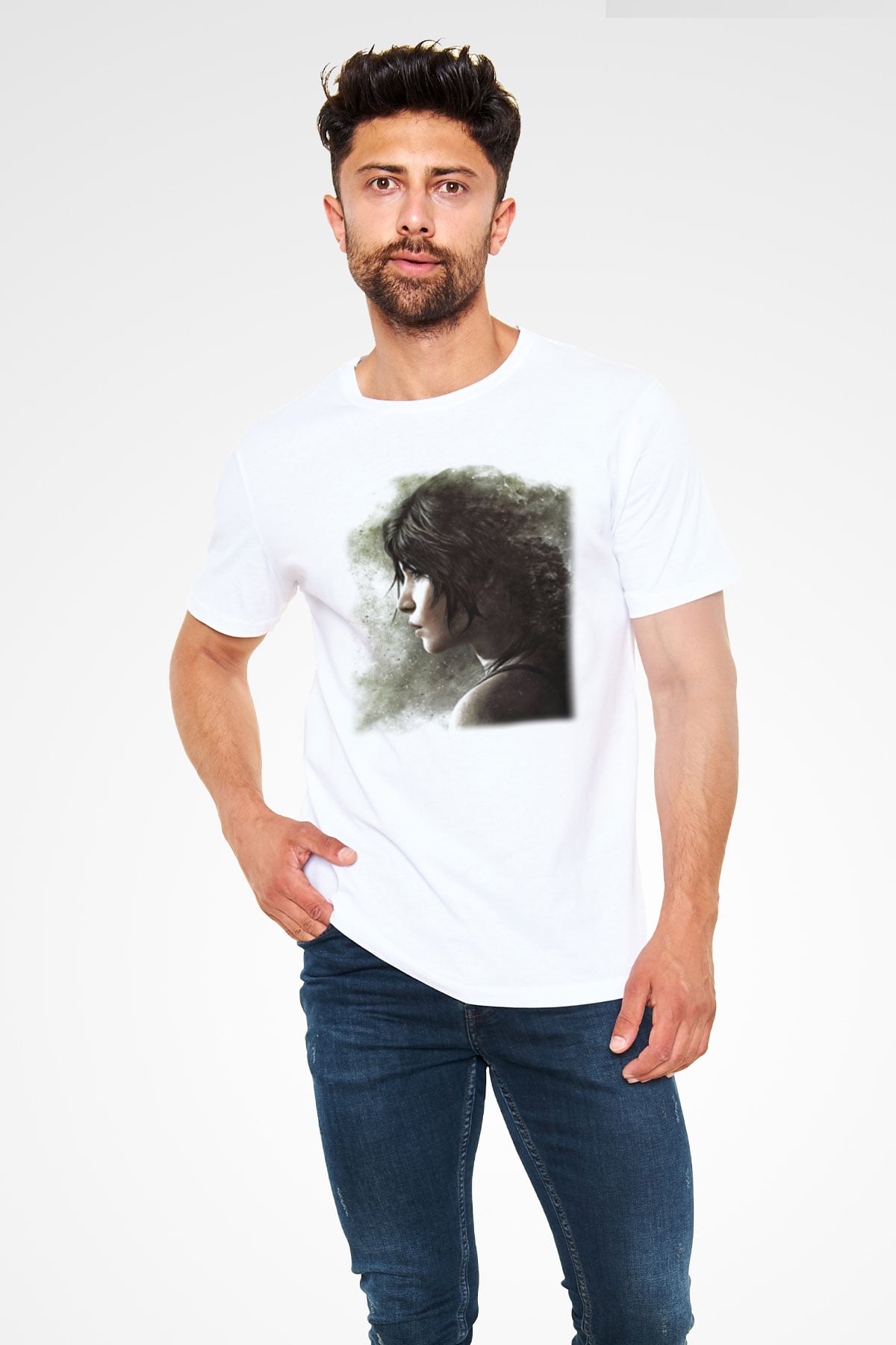 Tomb Raider Beyaz Unisex Tişört T-Shirt