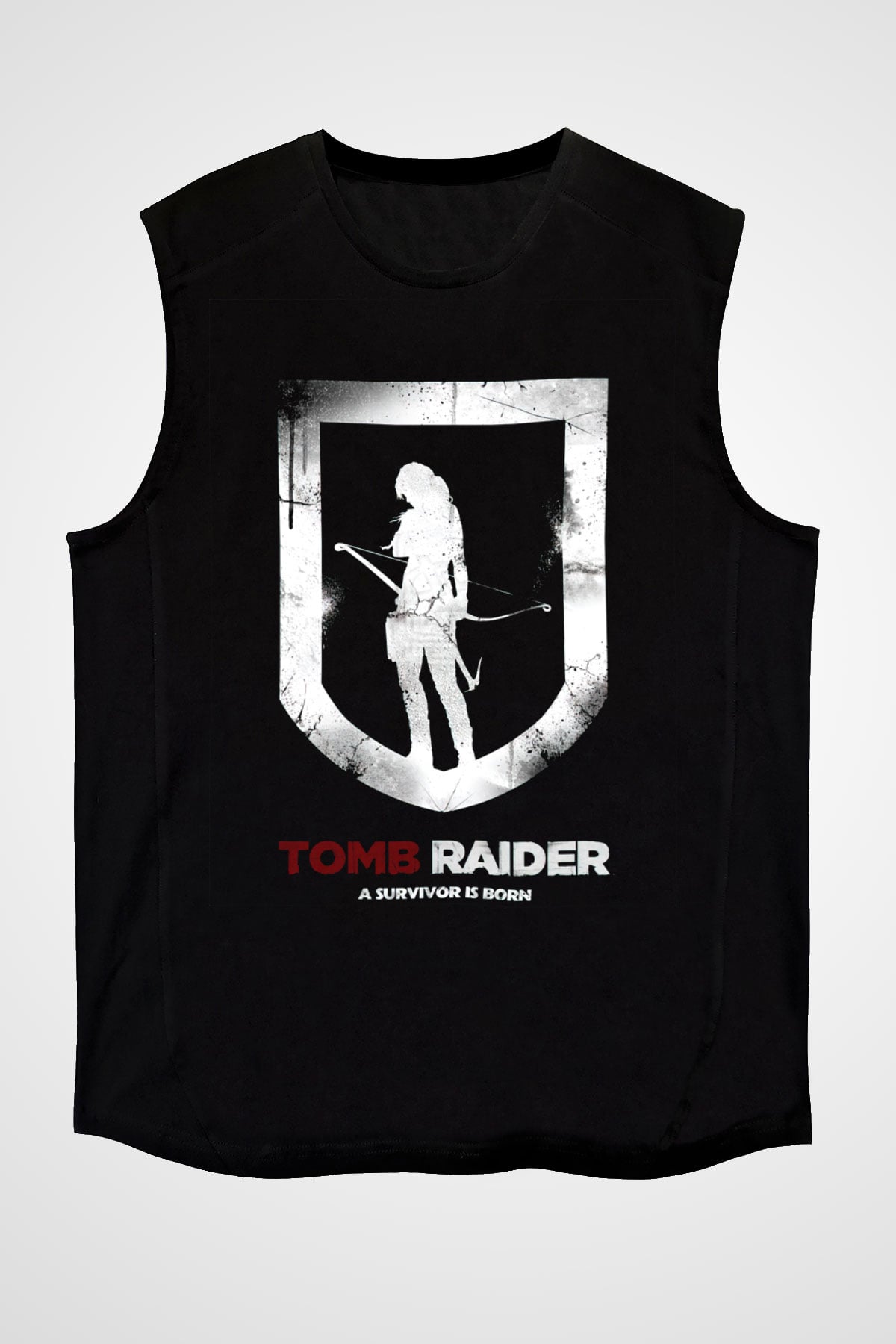 Tomb Raider Siyah Unisex Kolsuz Tişört