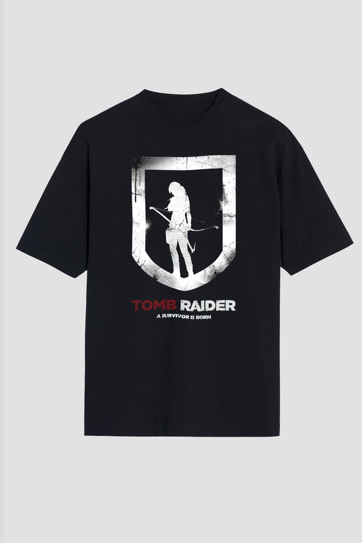 Tomb Raider Siyah Unisex Oversize Tişört T-Shirt