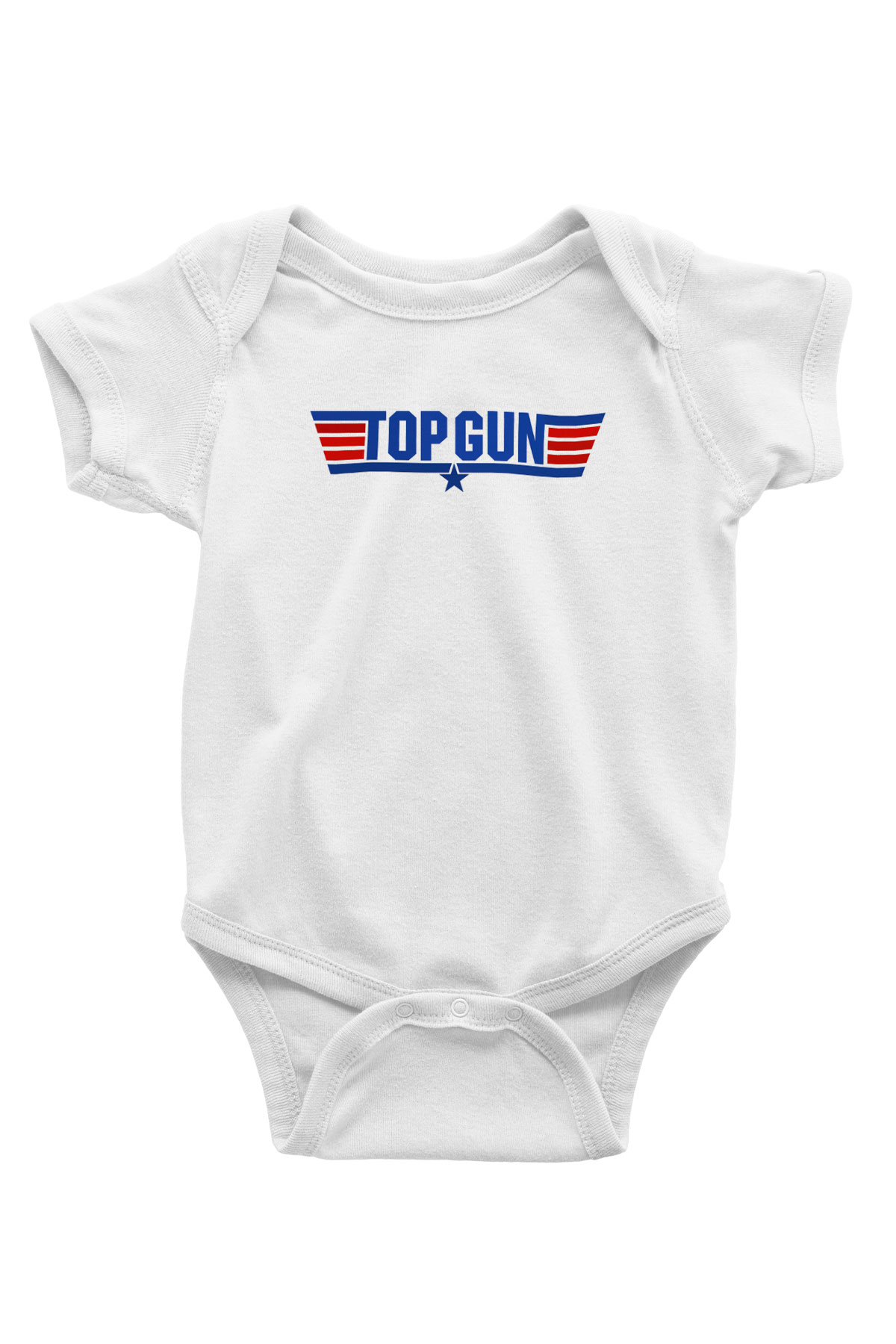 Top Gun Baskılı Beyaz Unisex Bebek Body - Zıbın